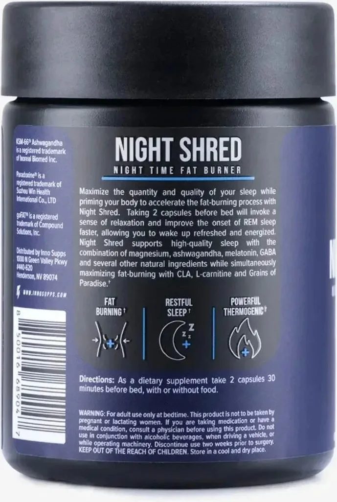 Night Shred Time Fat Burner – Gece Yağ Yakıcı Takviyesi, 60’lı x 3 Adet + 1 Jel Hediye