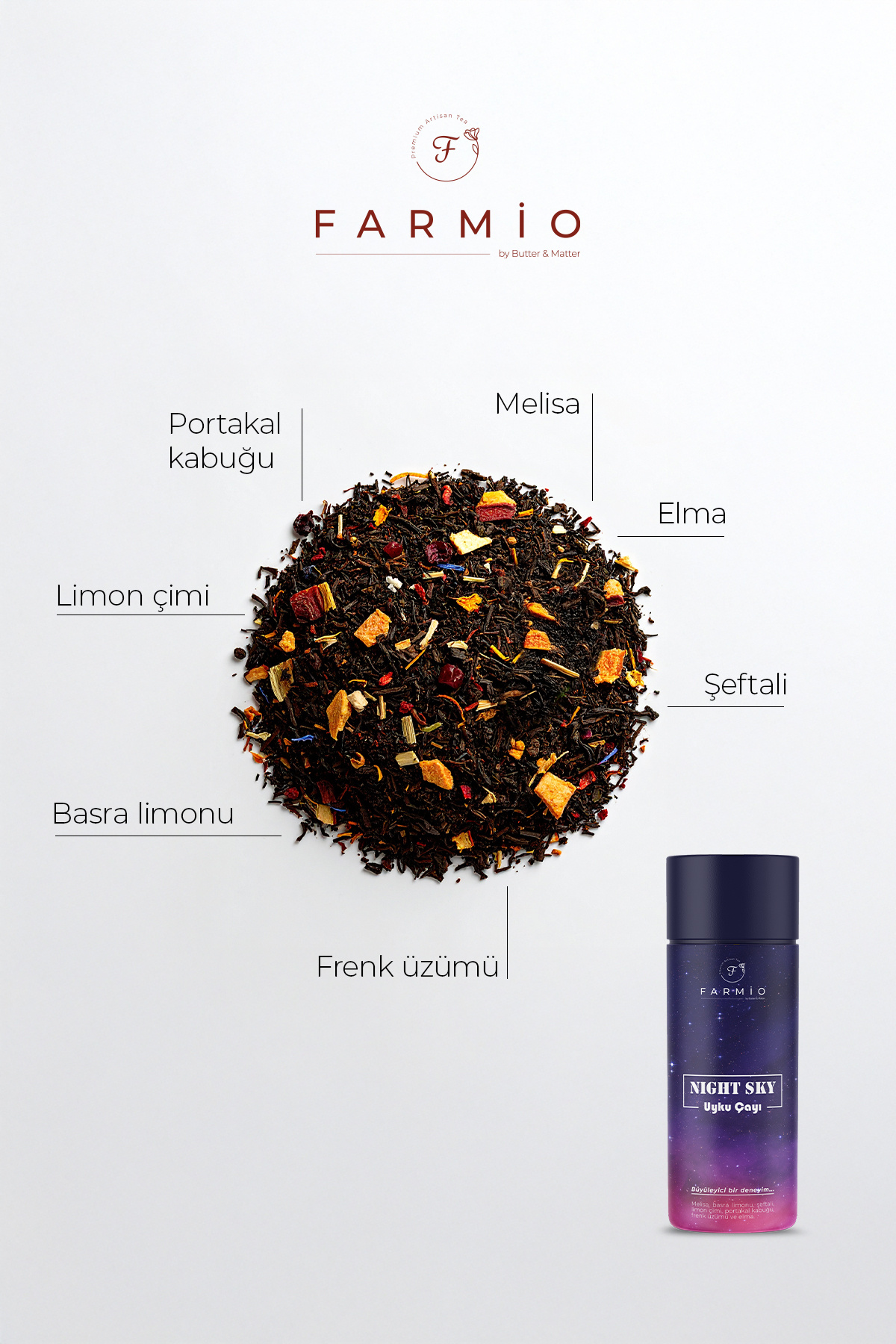 NIGHT SKY – Uyku Çayı – 12 poşet – Melisalı Uyku Destekleyici Çay