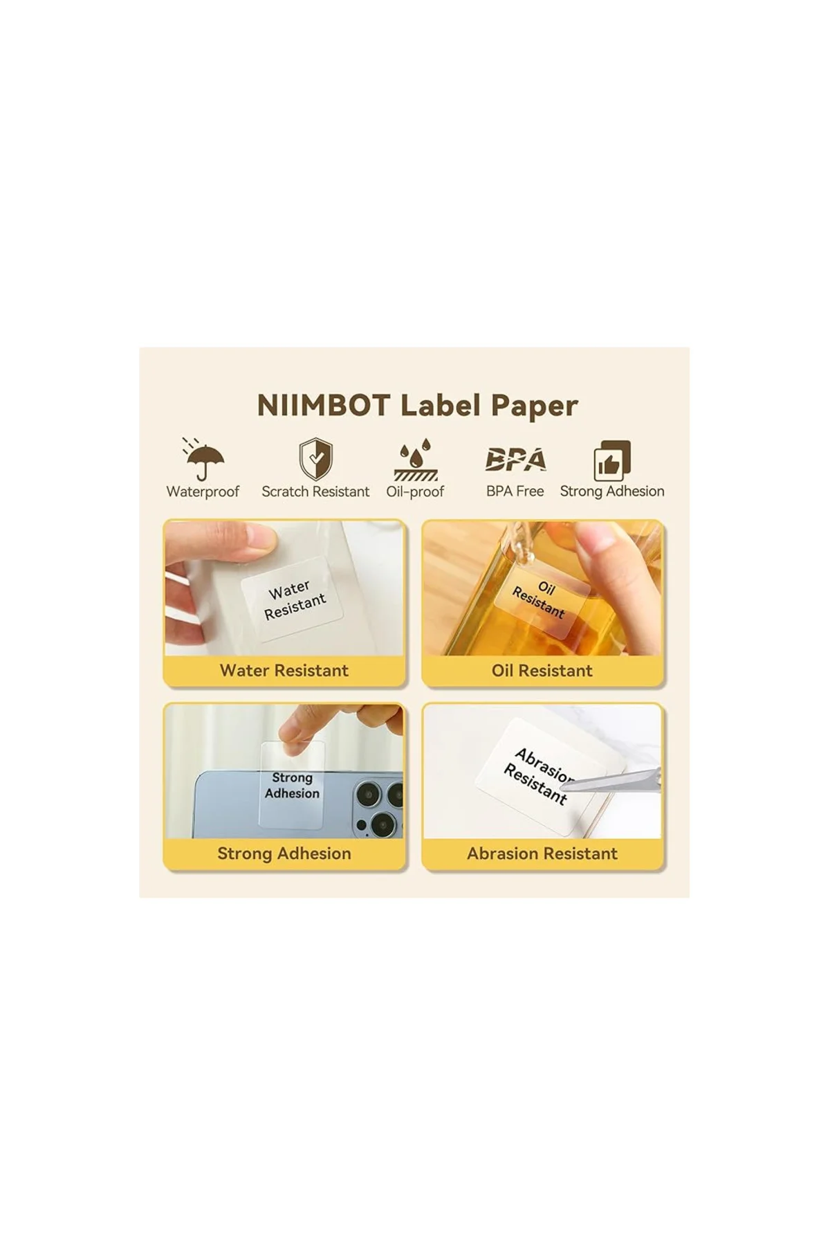 NIIMBOT T40 Etiket 40mm x 60mm 125 adet Şeffaf (B1,B21S,B3S)