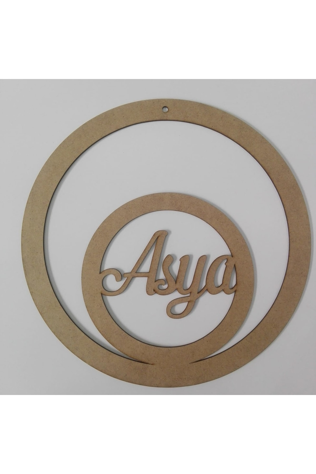 Leylaser Nikah Şekeri Yuvarlak Ahşap Kapı Süsü Kasnak 30Cm