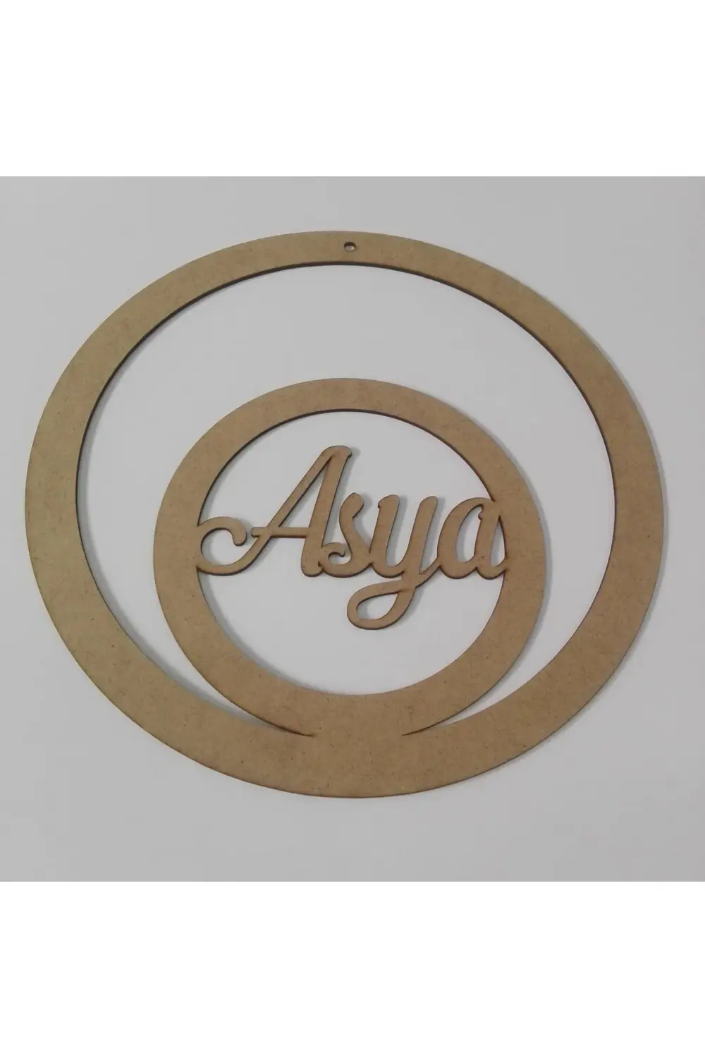 Nikah Şekeri Yuvarlak Ahşap Kapı Süsü Kasnak 30cm