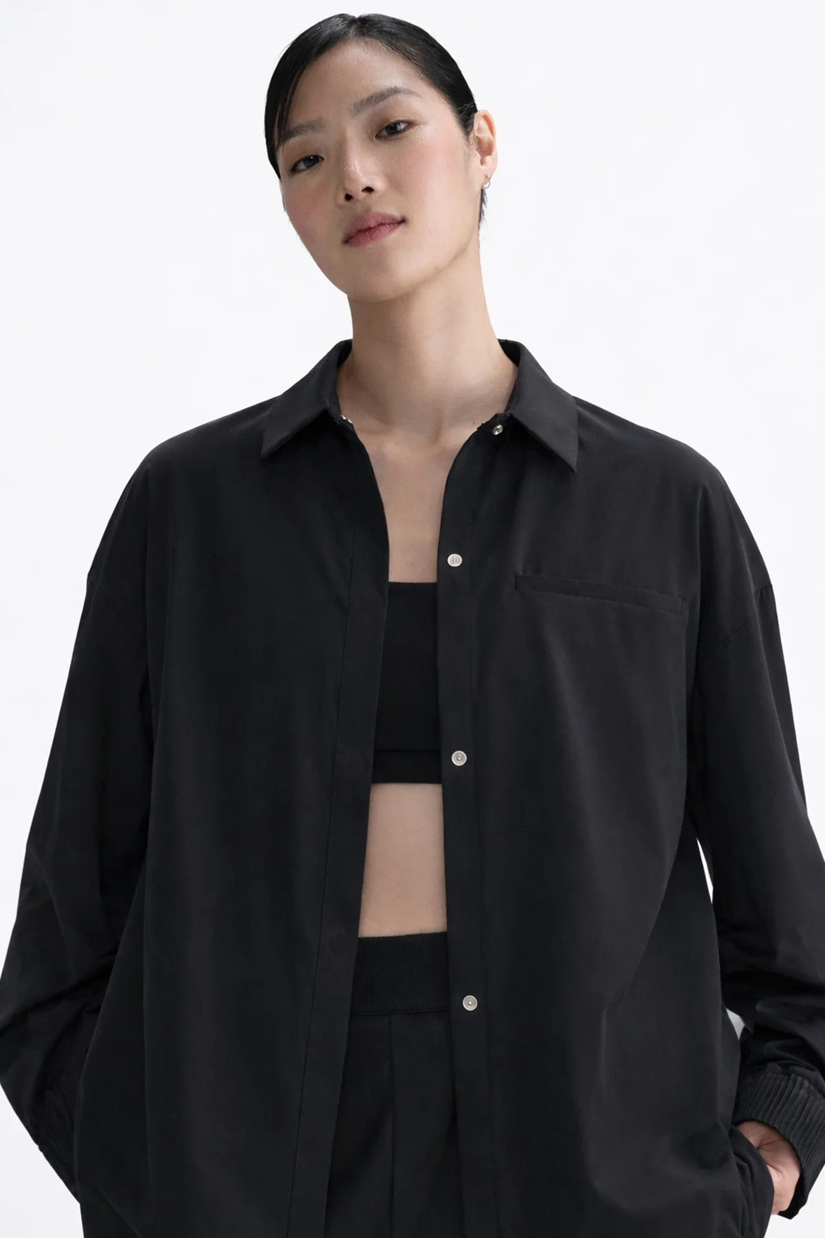 Nike 24.7 PerfectStretch Women's Dri Fit Oversized Long-Sleeve Top Kadın Overisze Esnek Gömlek Siyah Fiyatı, Yorumları ve Özellikleri