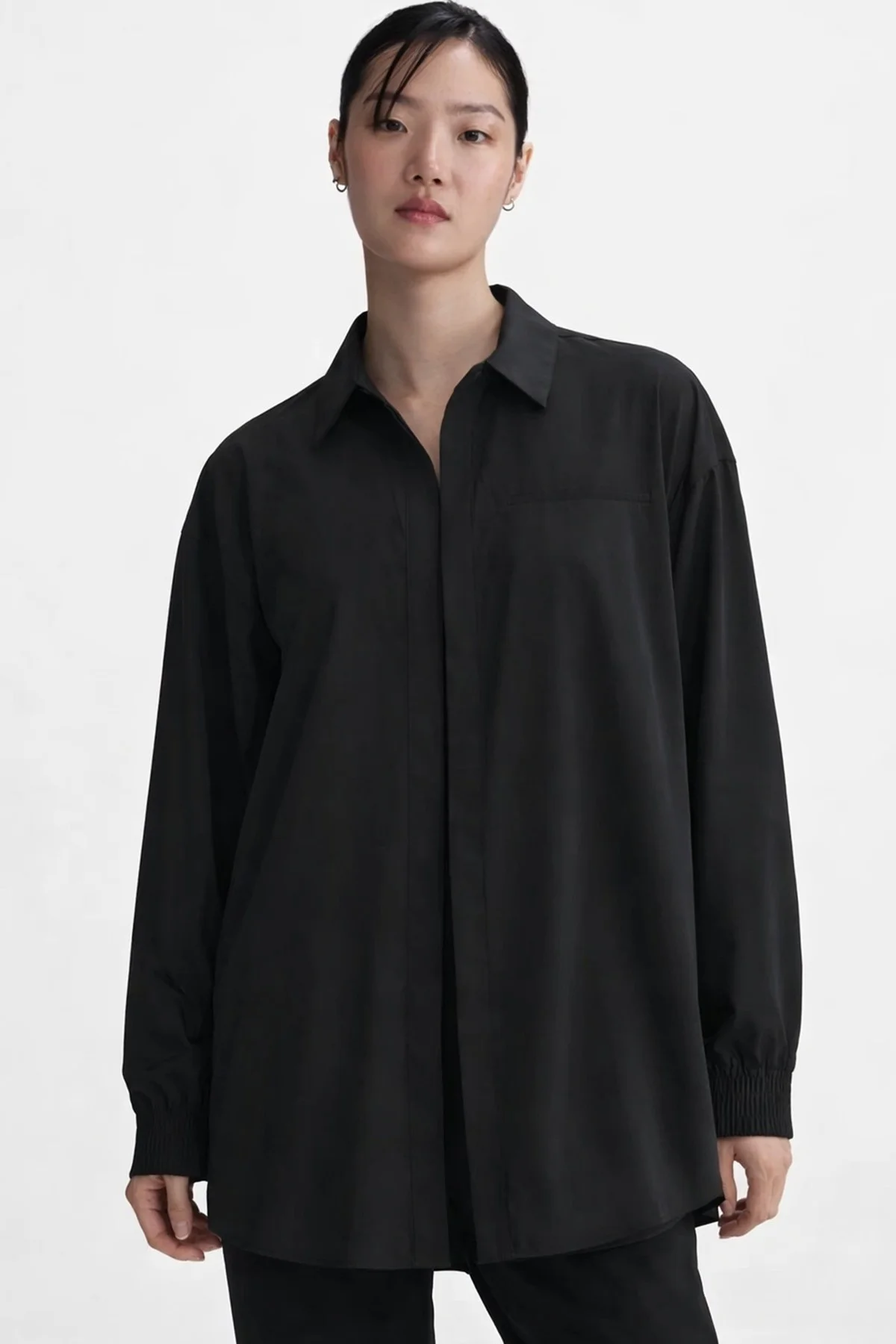 Nike 24.7 PerfectStretch Women's Dri Fit Oversized Long-Sleeve Top Kadın Overisze Esnek Gömlek Siyah Fiyatı, Yorumları ve Özellikleri