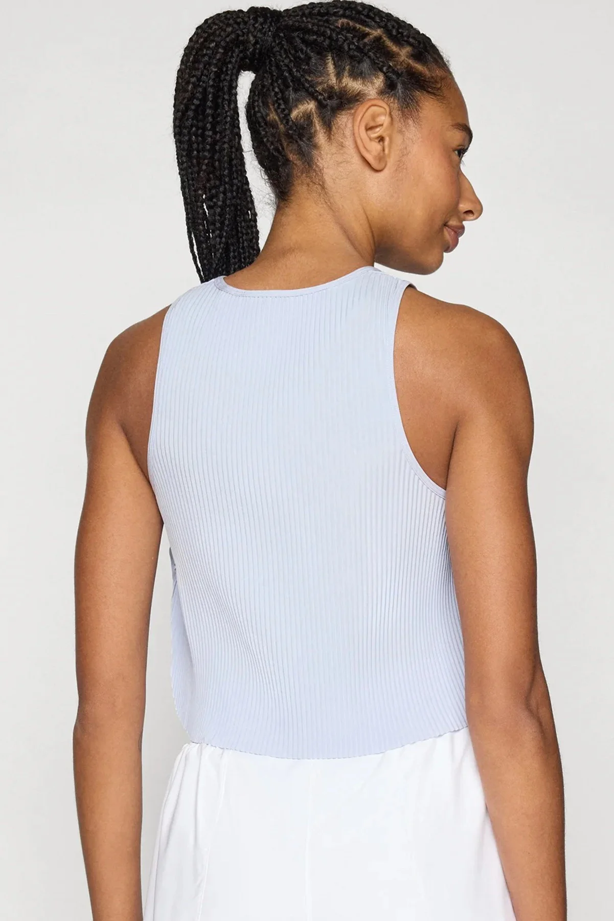 Nike AeroSwift Dri Fit ADV Crop Womens Slim Fit Tank Kadın Pileli Crop Antreman Atleti Mavi Fiyatı, Yorumları ve Özellikleri