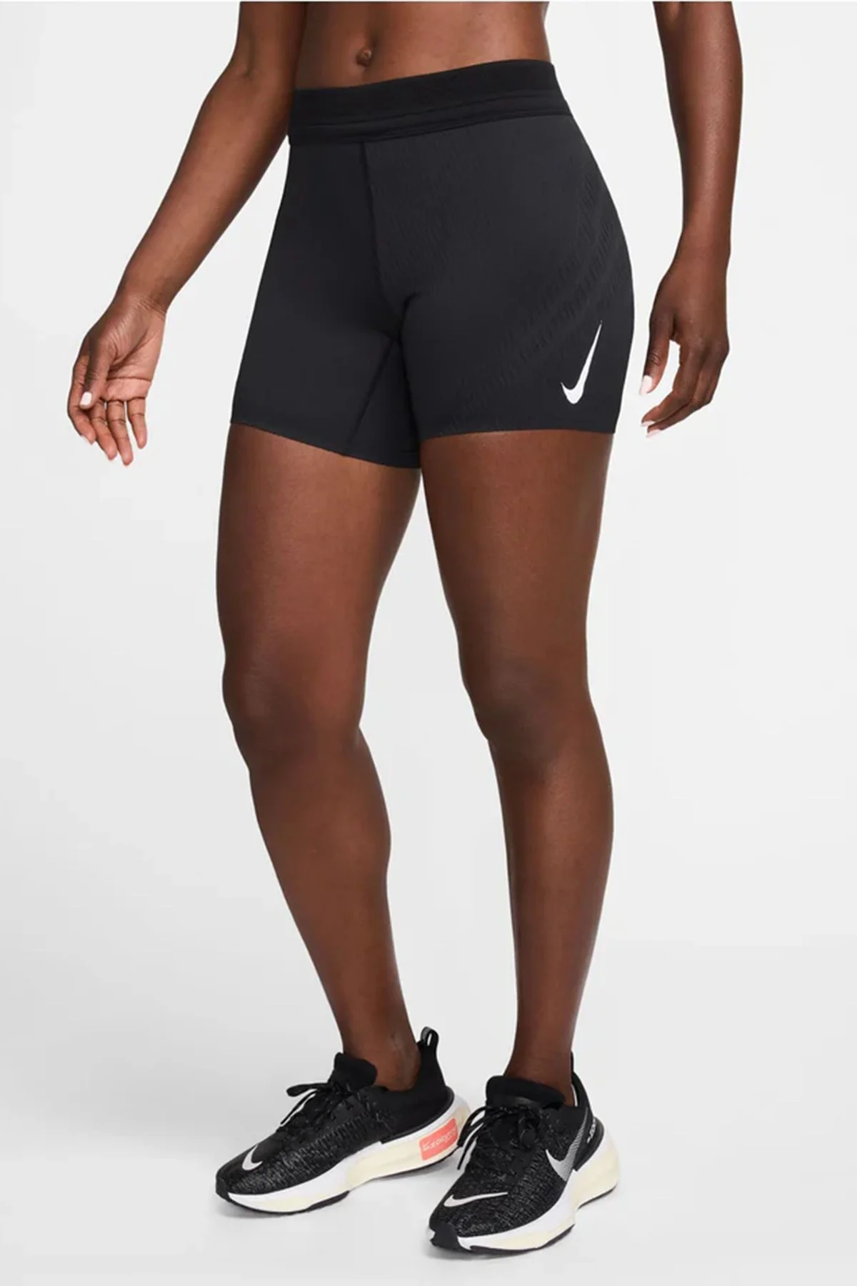 Nike AeroSwift Faith Kipyegon Dri-FIT ADV Mr 5"Mid Rise Brief Lined Running Short Kadın Pileseli Slip Astarlı Koşu Şortu Siyah
