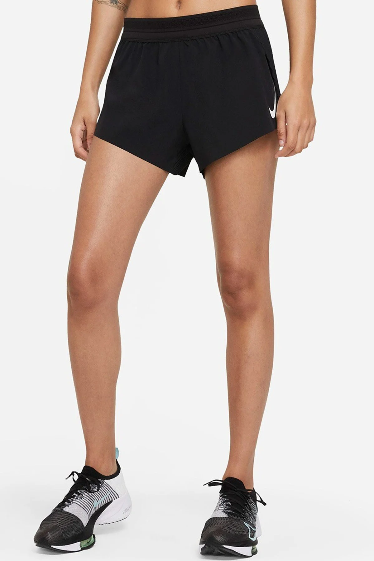 Nike AeroSwift Running Slim Fit Shorts Kadın Slip Astarlı Dar Kesim iç Cepli Pliseli Şort Siyah