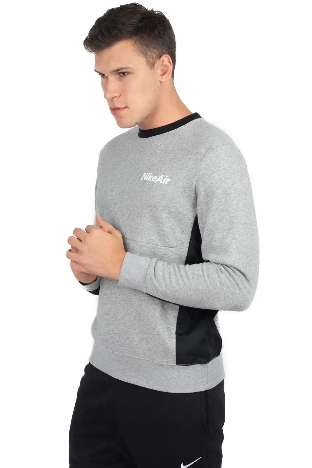 Nike Air Crew Fleece Erkek Gri-siyah Sweatshirt