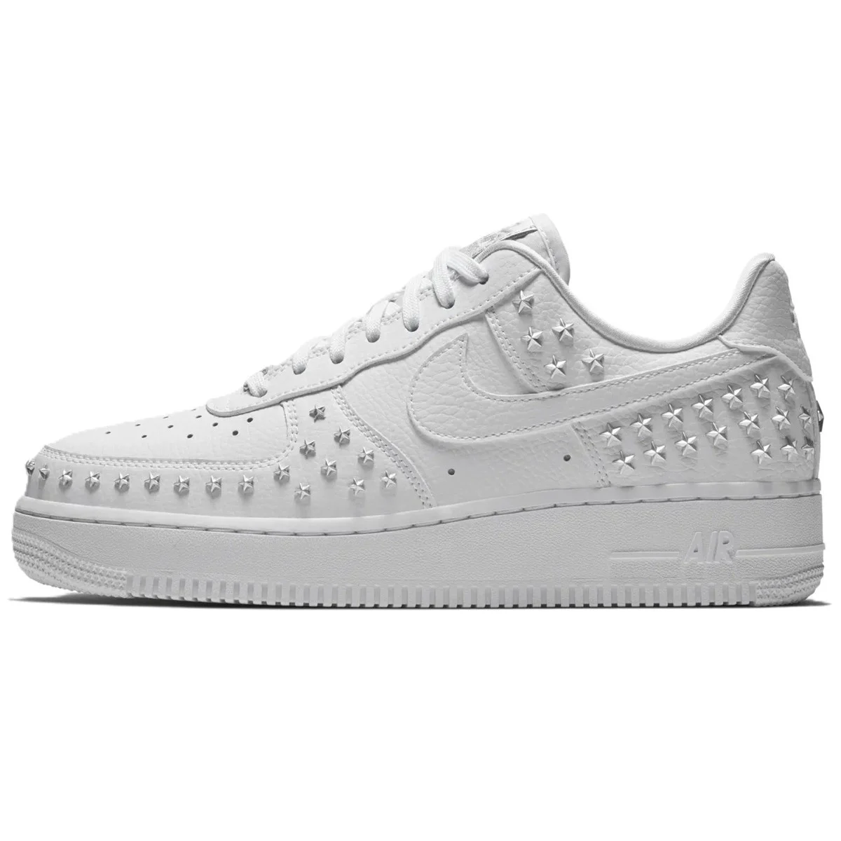 Nike Air Force 1 '07  XX Low AF1 ''Star Studdet''  Leather Womens Sneaker Yıldız Perçinli Hakiki Deri Kadın Günlük Spor Ayakkabı Beyaz