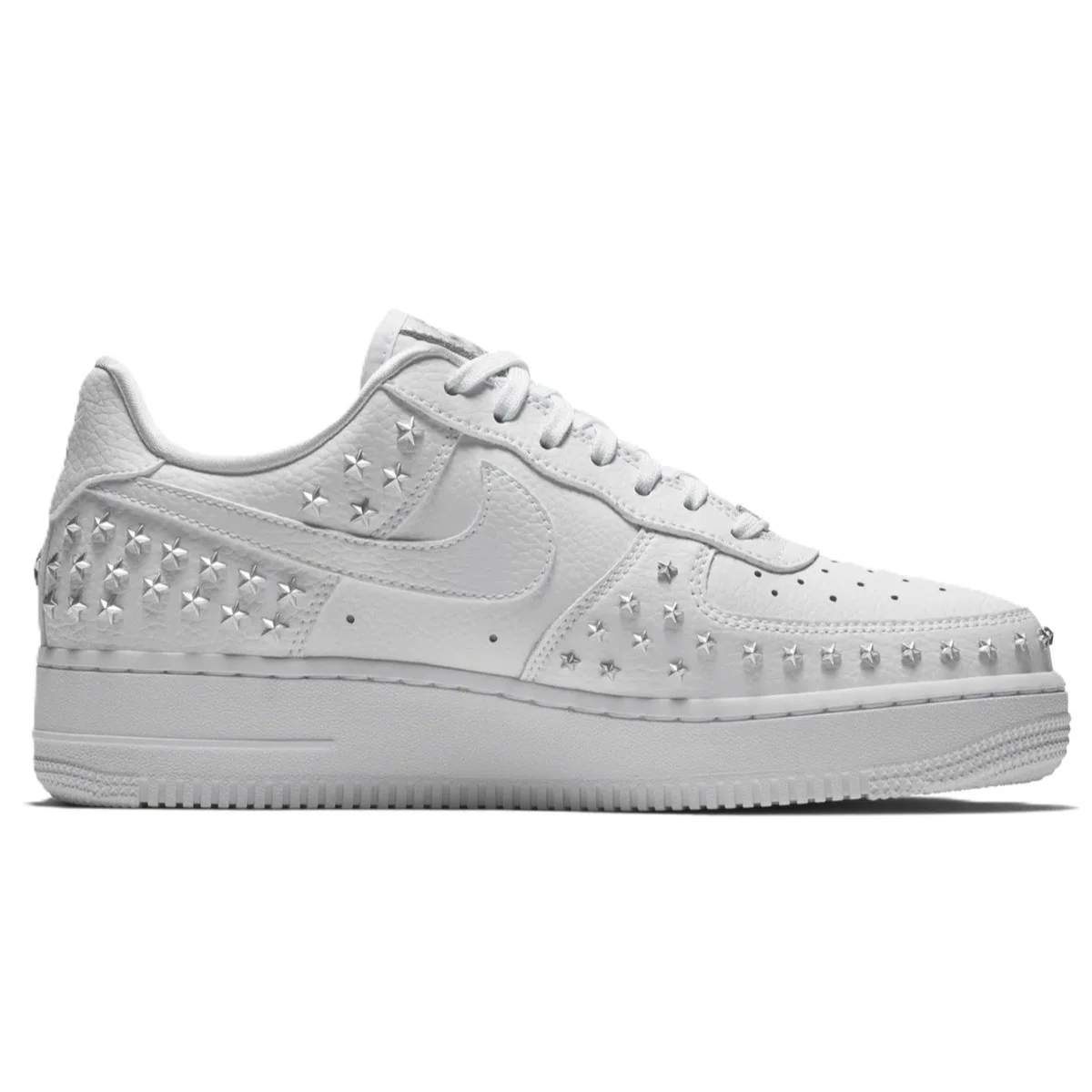Nike Air Force 1 '07  XX Low AF1 ''Star Studdet''  Leather Womens Sneaker Yıldız Perçinli Hakiki Deri Kadın Günlük Spor Ayakkabı Beyaz