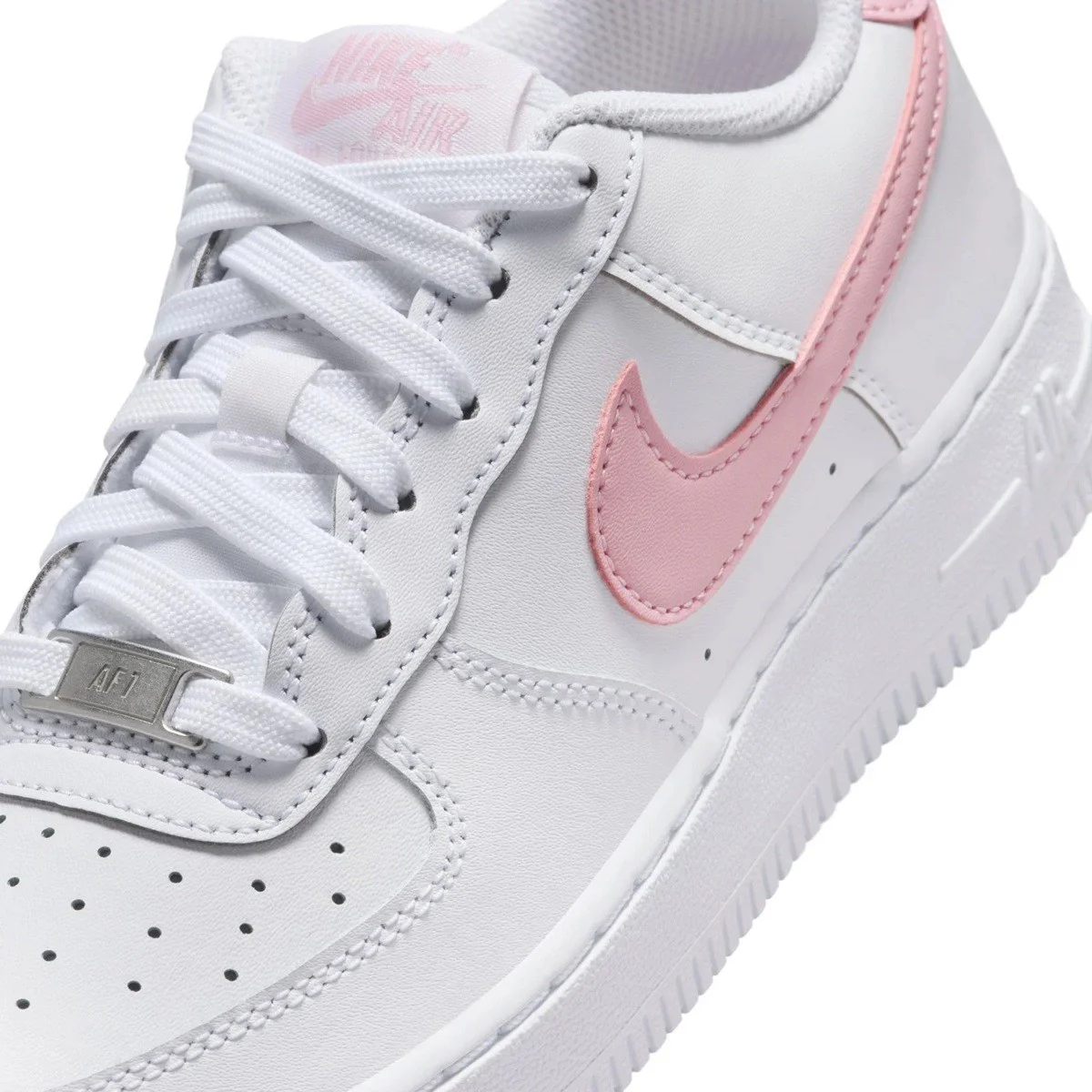 Nike Air Force 1 AF1 GS Leather Unisex Sneaker Swoosh Hakiki Deri Günlük Spor Ayakkabı Beyaz Pembe Fiyatı, Yorumları ve Özellikleri