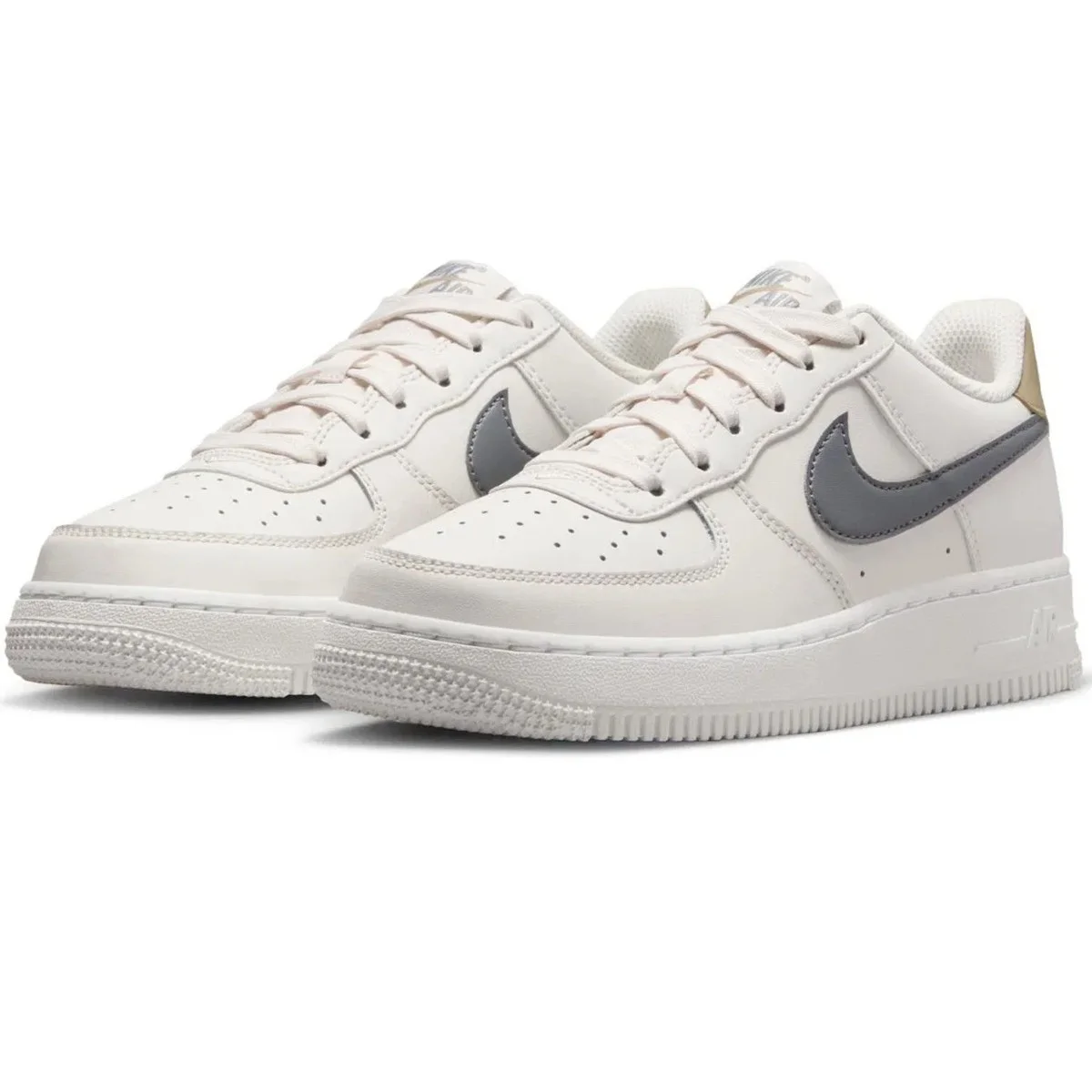 Nike Air Force 1 AF1 GS Leather Unisex Sneaker Swoosh Hakiki Deri Günlük Spor Ayakkabı Krem Gri Fiyatı, Yorumları ve Özellikleri