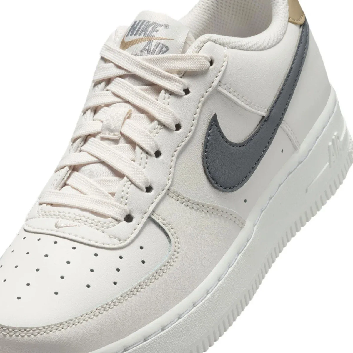 Nike Air Force 1 AF1 GS Leather Unisex Sneaker Swoosh Hakiki Deri Günlük Spor Ayakkabı Krem Gri Fiyatı, Yorumları ve Özellikleri
