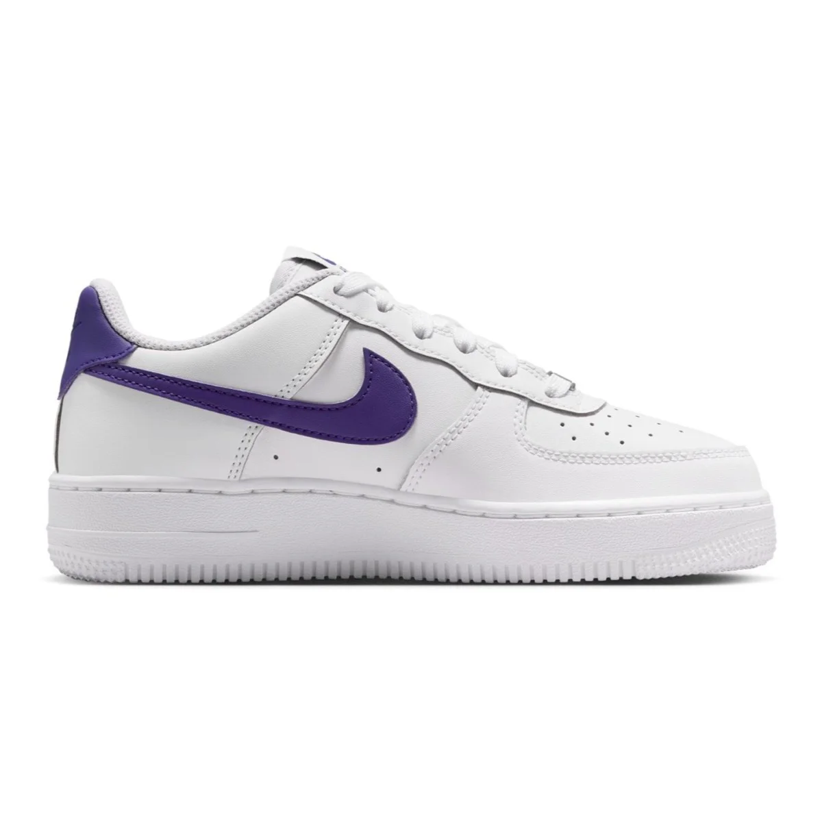 Nike Air Force 1 AF1 GS Leather Unisex Sneaker Swoosh Hakiki Deri Günlük Spor Ayakkabı Beyaz Mor Nike Air Force 1 AF1 GS Leather Unisex Sneaker Swoosh Hakiki Deri Günlük Spor Ayakkabı Beyaz Mor