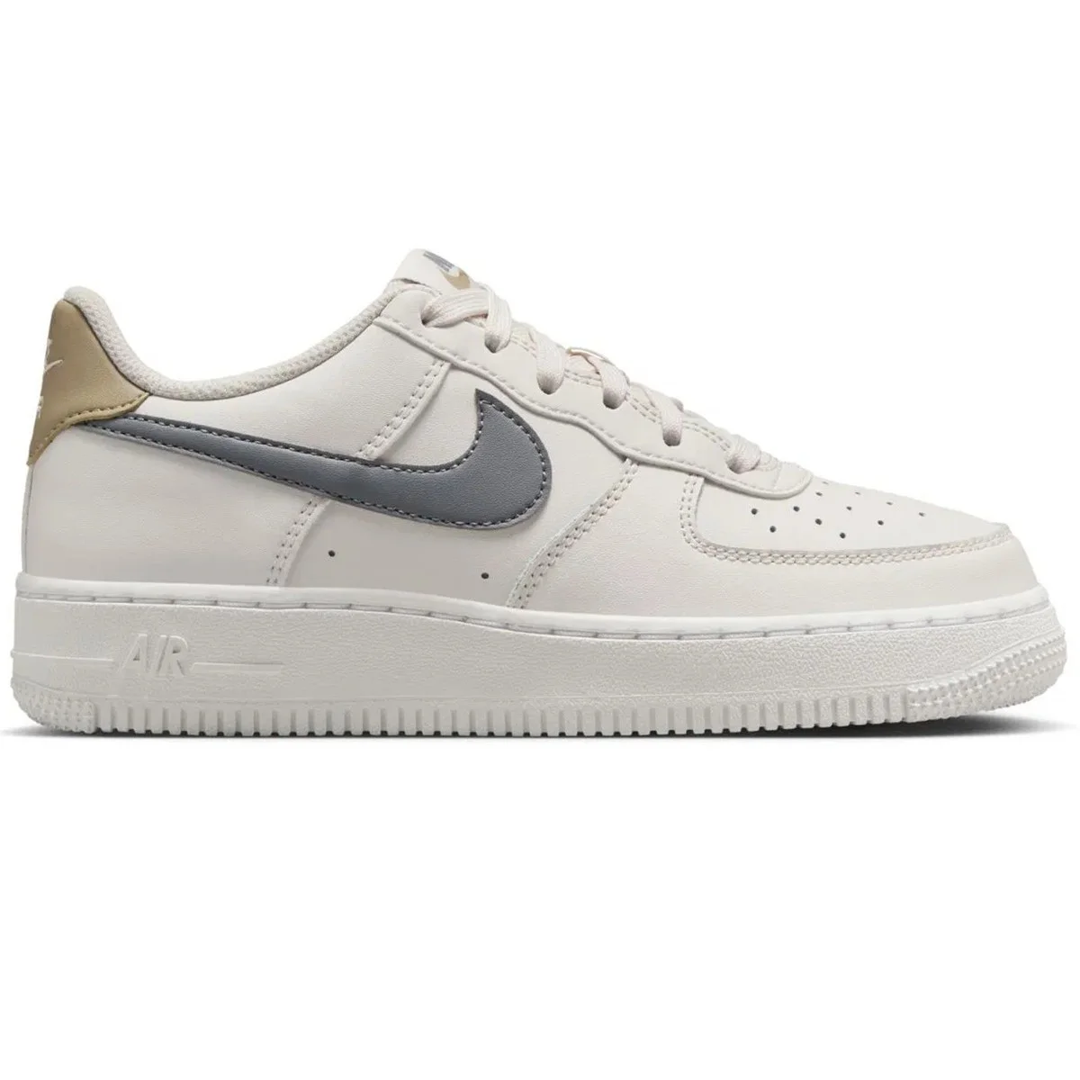 Nike Air Force 1 AF1 GS Leather Unisex Sneaker Swoosh Hakiki Deri Günlük Spor Ayakkabı Krem Gri Fiyatı, Yorumları ve Özellikleri