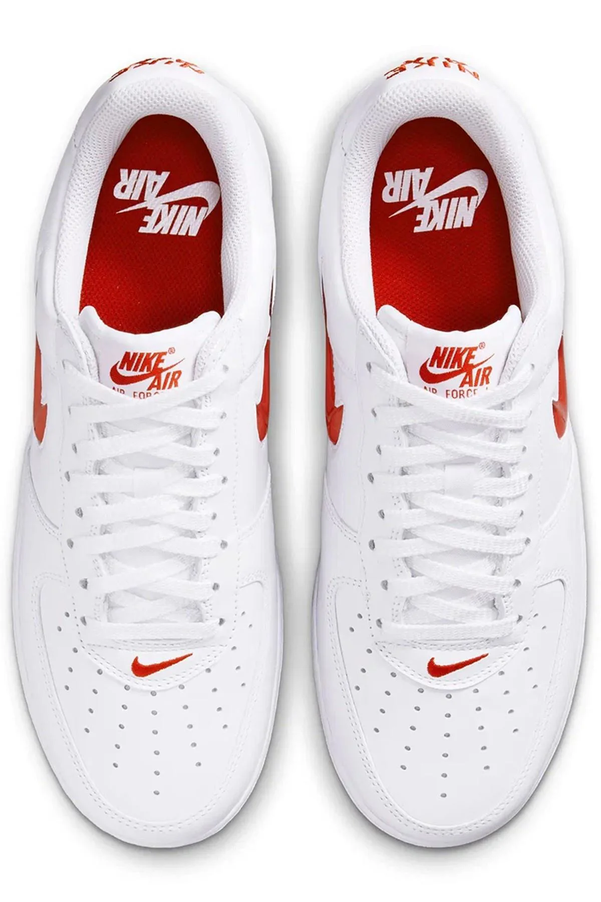 Nike Air Force 1 Low Retro Leather Sneaker Hakiki Deri Erkek Günlük Spor Ayakkabı Beyaz Kırmızı Nike Air Force 1 Low Retro Leather Sneaker Hakiki Deri Erkek Günlük Spor Ayakkabı Beyaz Kırmızı