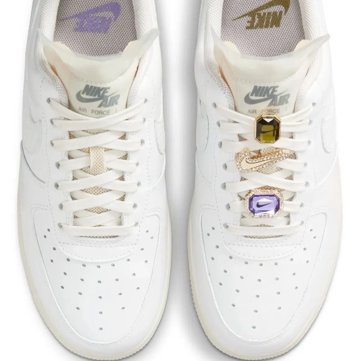 Nike Air Force 1 Low Premium'Jevels'Leather Womens Sneaker Hakiki Deri Kadın Günlük Spor Ayakkabı Beyaz
