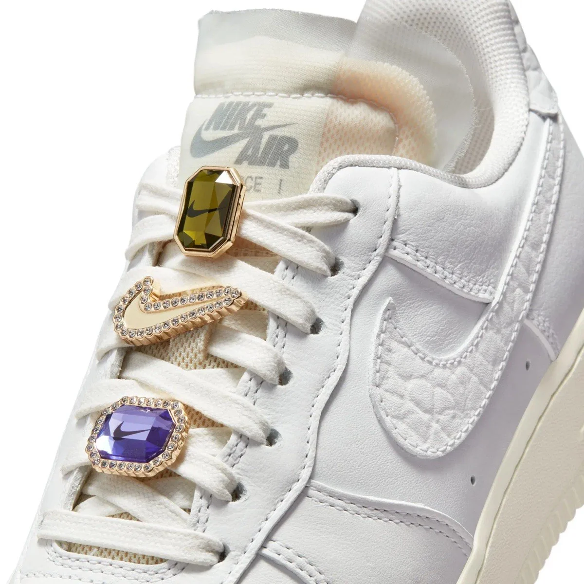 Nike Air Force 1 Low Premium'Jevels'Leather Womens Sneaker Hakiki Deri Kadın Günlük Spor Ayakkabı Beyaz