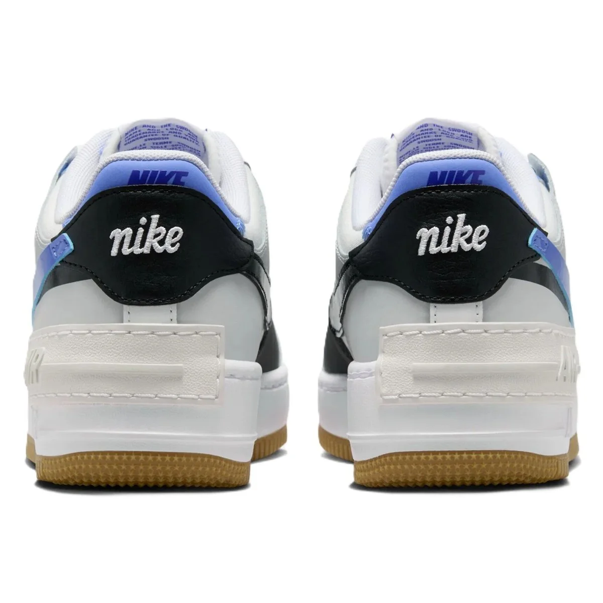 Nike Air Force 1 Shadow Sneaker Unisex Hakiki Deri Günlük Spor Ayakkabı Beyaz Mavi