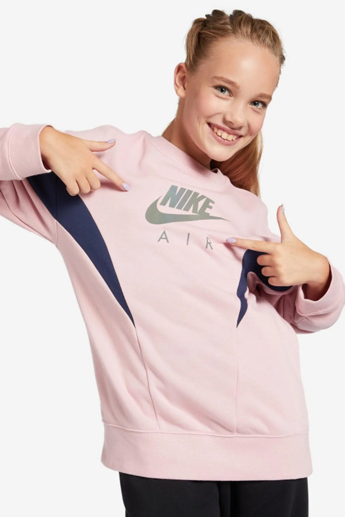 Nike Air French Terry Genç Çocuk Sweatshirt Pembe Nike Air French Terry Genç Çocuk Sweatshirt Pembe