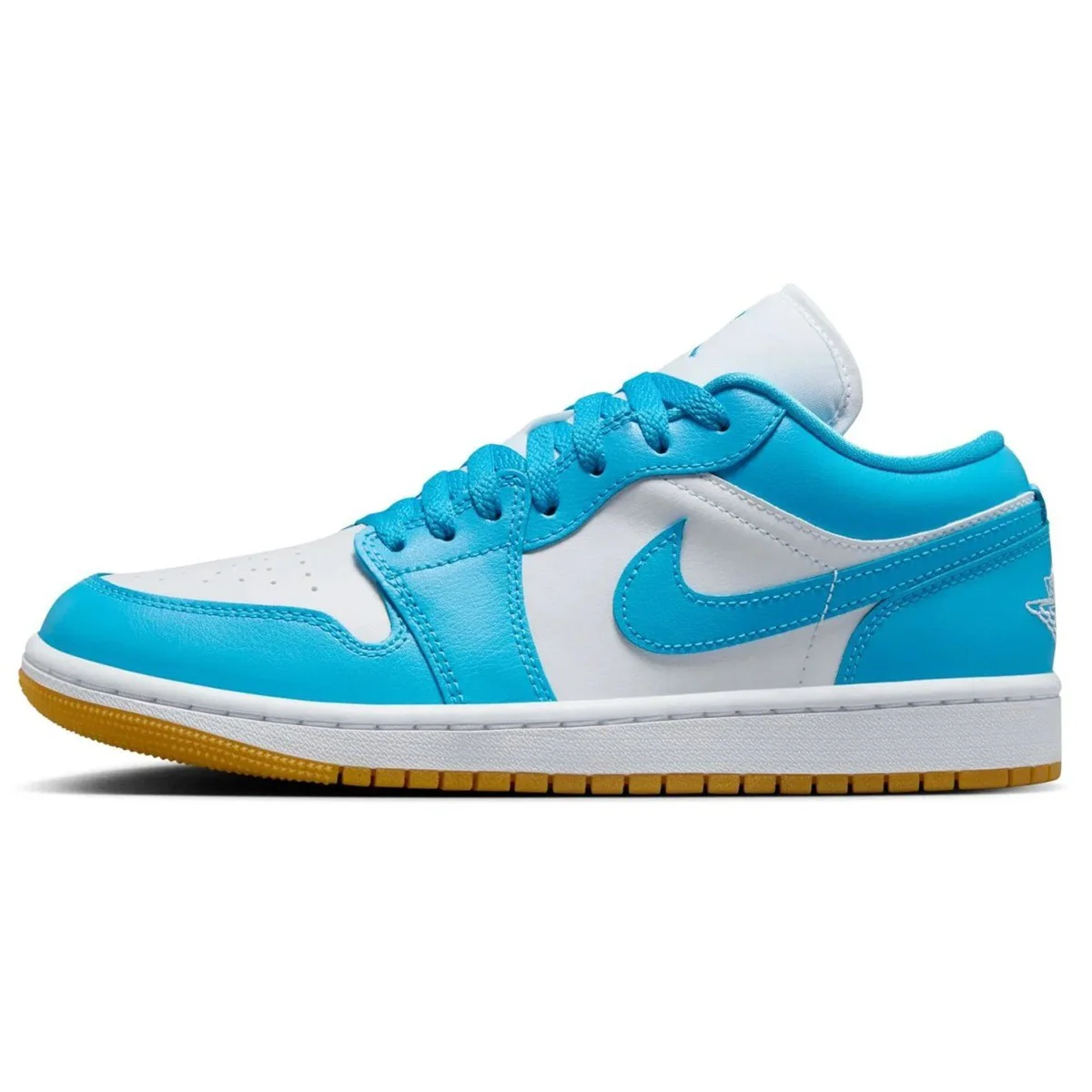 Nike Air Jordan 1 Low Leather Sneaker Unisex Hakiki Deri Günlük Spor Ayakkabı Beyaz Mavi