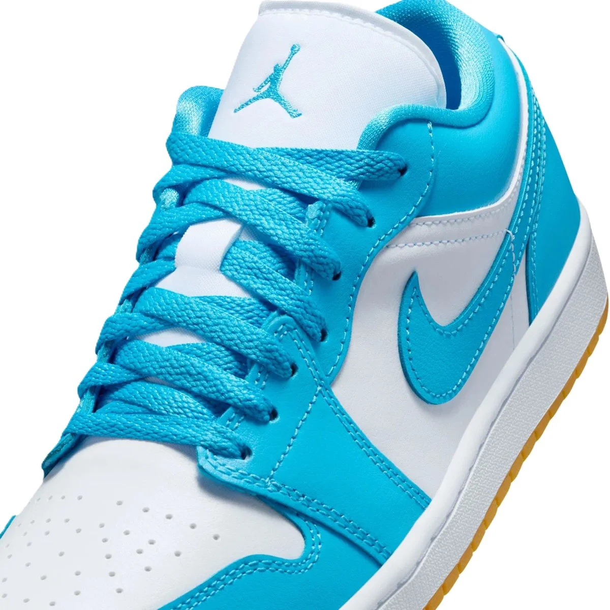 Nike Air Jordan 1 Low Leather Sneaker Unisex Hakiki Deri Günlük Spor Ayakkabı Beyaz Mavi