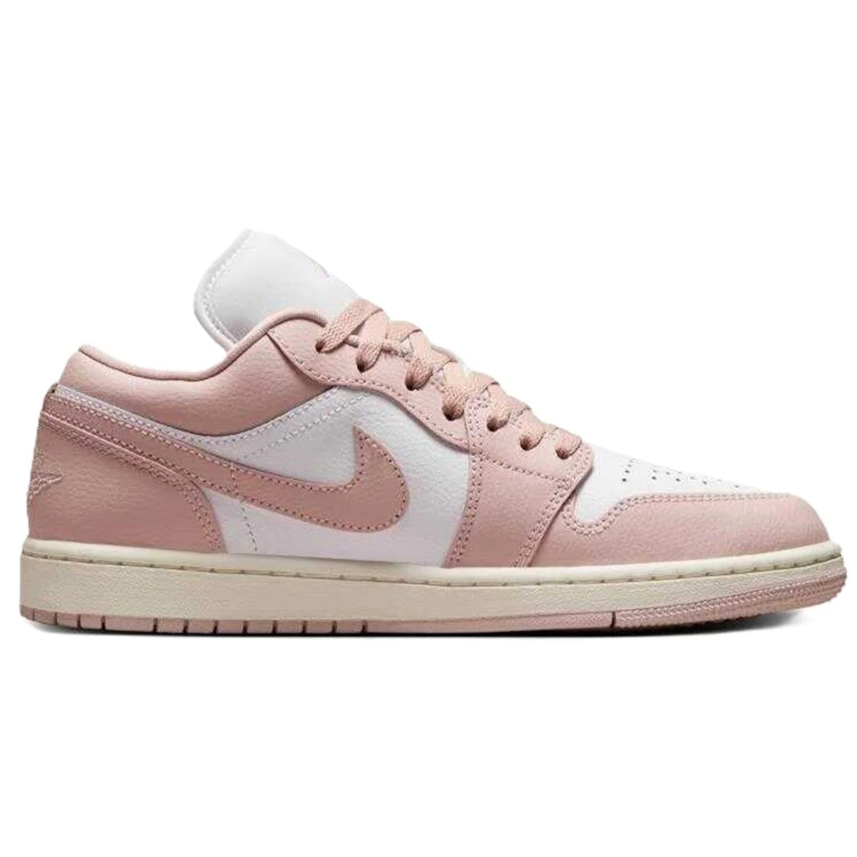 Nike Air Jordan 1 Low Leather Sneaker Unisex Hakiki Deri Günlük Spor Ayakkabı Beyaz Pembe