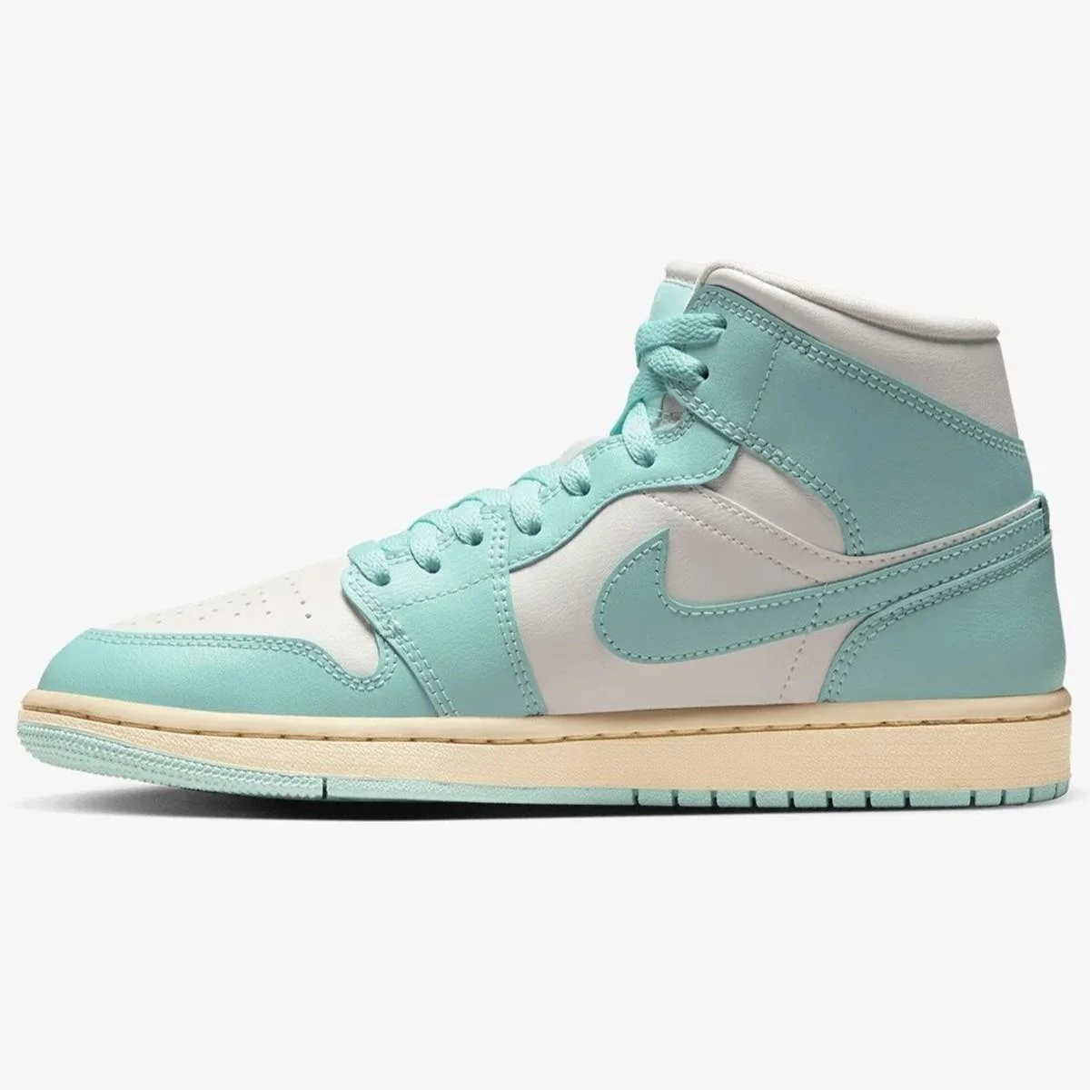 Nike Air Jordan 1 Mid Unisex Leather Sneaker Hakiki Deri Bilekli Günlük Spor Ayakkabı Yeşil