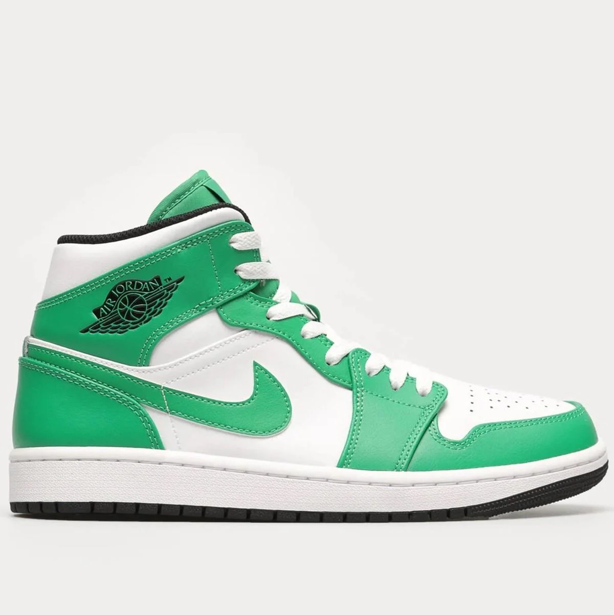 Nike Air Jordan 1 MİD Leather Sneaker Hakiki Deri Bilekli Günlük Spor Ayakkabı Beyaz Yeşil