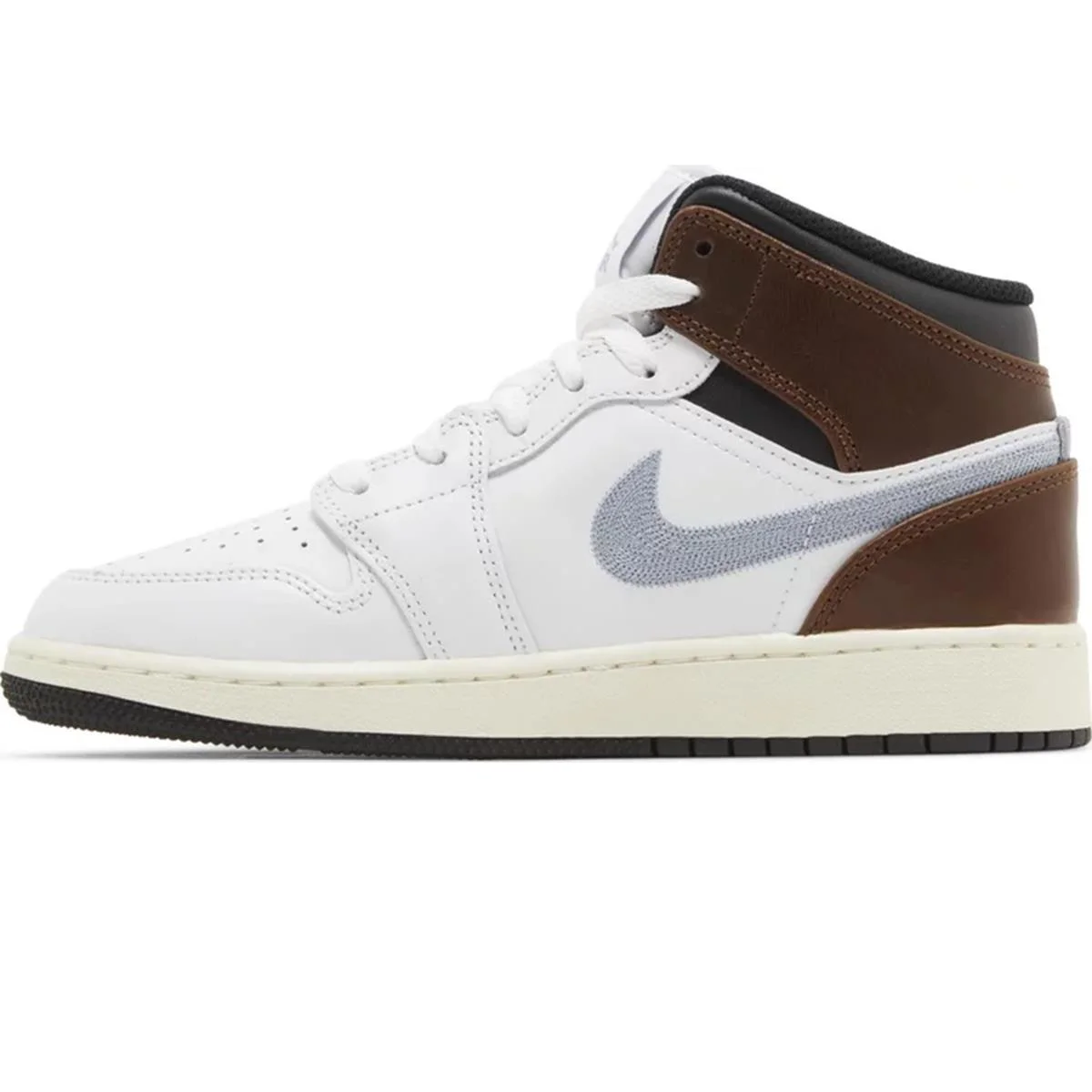 Nike Air Jordan 1 MID SE Leather Unisex Sneaker Hakiki Deri Bilekli Günlük Spor Ayakkabı Beyaz Kahve Duman Nike Air Jordan 1 MID SE Leather Unisex Sneaker Hakiki Deri Bilekli Günlük Spor Ayakkabı Beyaz Kahve Duman
