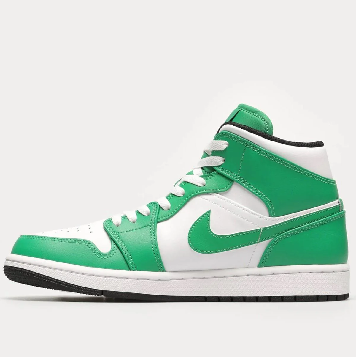 Nike Air Jordan 1 MİD Leather Sneaker Hakiki Deri Bilekli Günlük Spor Ayakkabı Beyaz Yeşil