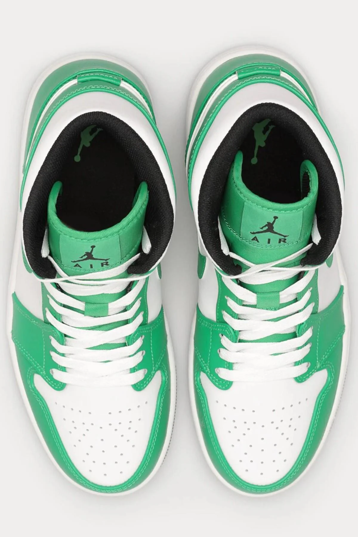 Nike Air Jordan 1 MİD Leather Sneaker Hakiki Deri Bilekli Günlük Spor Ayakkabı Beyaz Yeşil