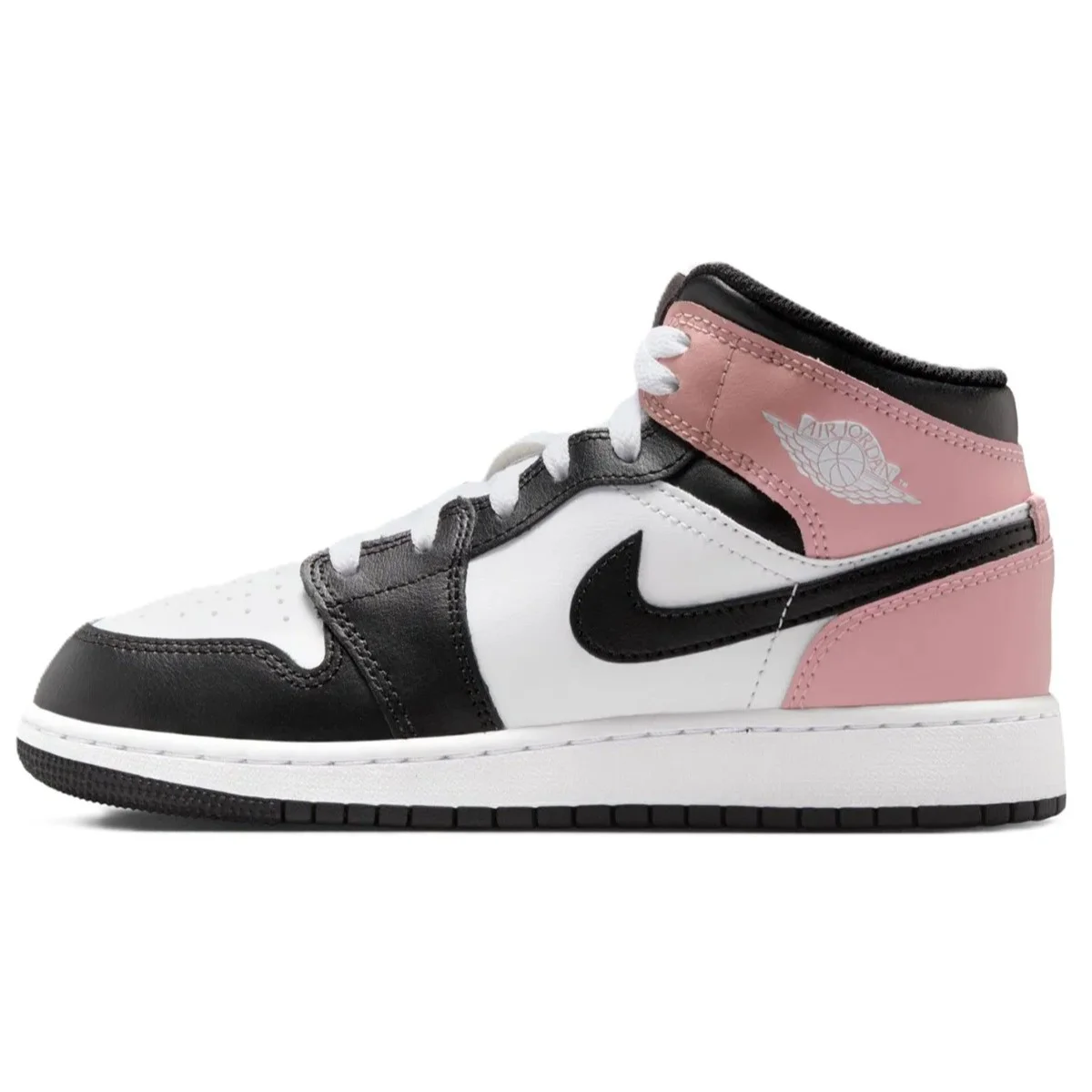 Nike Air Jordan 1 MID Leather Unisex Sneaker Hakiki Deri Bilekli Günlük Spor Ayakkabı Siyah-Beyaz Nike Air Jordan 1 MID Leather Unisex Sneaker Hakiki Deri Bilekli Günlük Spor Ayakkabı Siyah-Beyaz