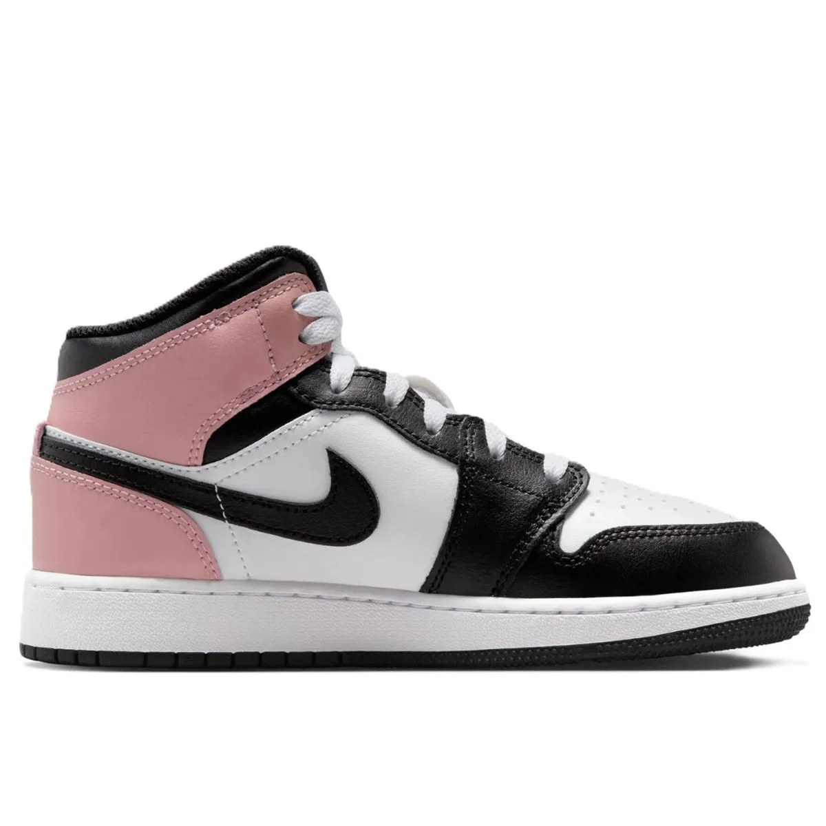 Nike Air Jordan 1 MID Leather Unisex Sneaker Hakiki Deri Bilekli Günlük Spor Ayakkabı Siyah-Beyaz Nike Air Jordan 1 MID Leather Unisex Sneaker Hakiki Deri Bilekli Günlük Spor Ayakkabı Siyah-Beyaz
