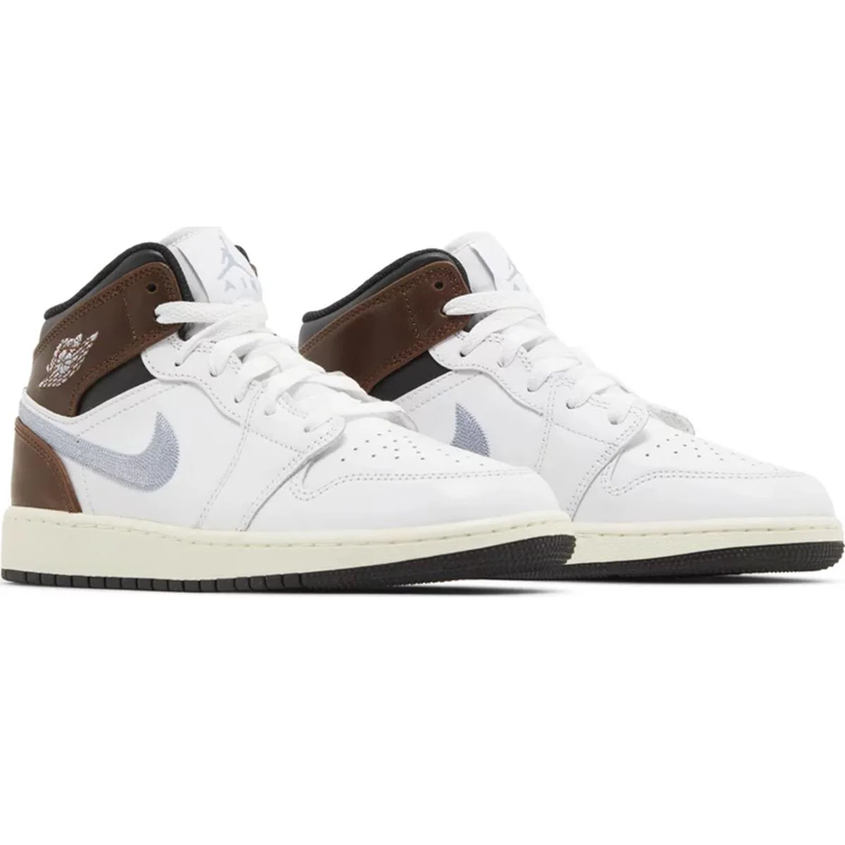 Nike Air Jordan 1 MID SE Leather Unisex Sneaker Hakiki Deri Bilekli Günlük Spor Ayakkabı Beyaz Kahve Duman Nike Air Jordan 1 MID SE Leather Unisex Sneaker Hakiki Deri Bilekli Günlük Spor Ayakkabı Beyaz Kahve Duman