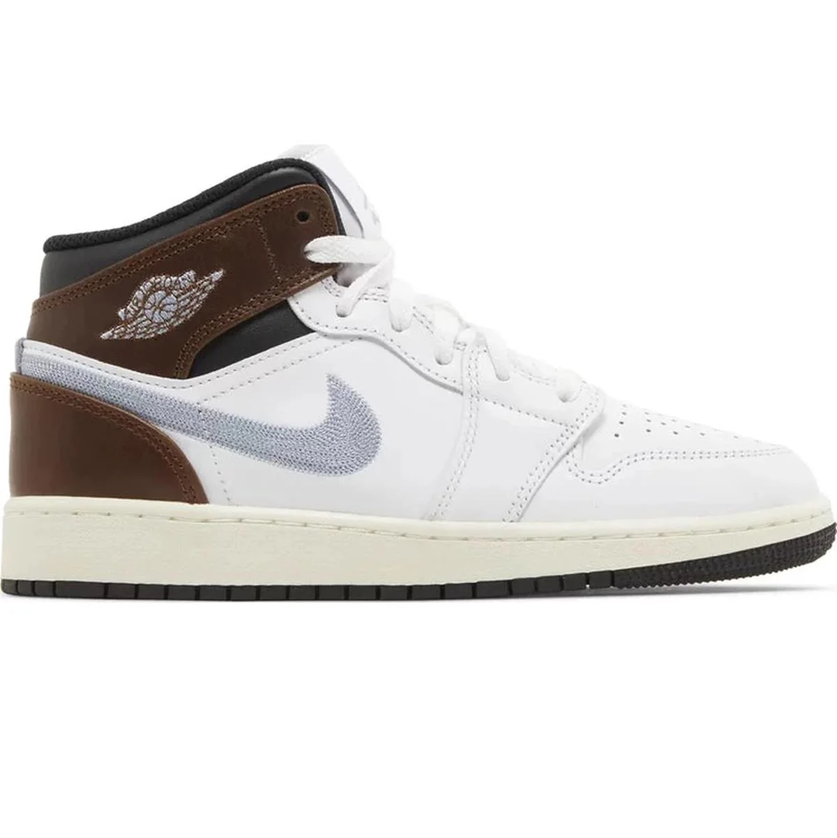 Nike Air Jordan 1 MID SE Leather Unisex Sneaker Hakiki Deri Bilekli Günlük Spor Ayakkabı Beyaz Kahve Duman Nike Air Jordan 1 MID SE Leather Unisex Sneaker Hakiki Deri Bilekli Günlük Spor Ayakkabı Beyaz Kahve Duman