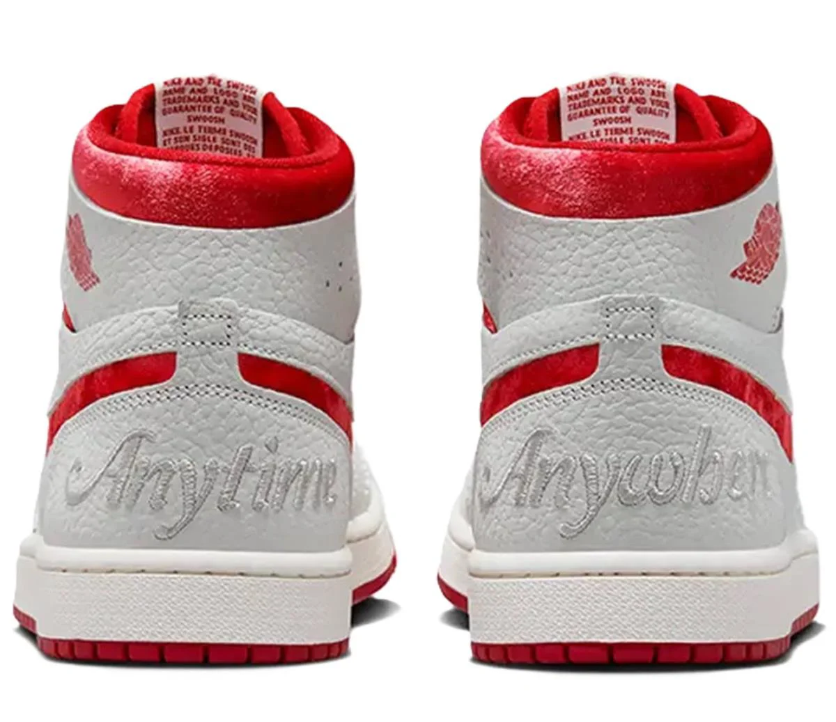Nike Air Jordan 1 Zoom Air MİD Sneaker Hakiki Deri Bilekli Spor Ayakkabı Gri Kırmızı