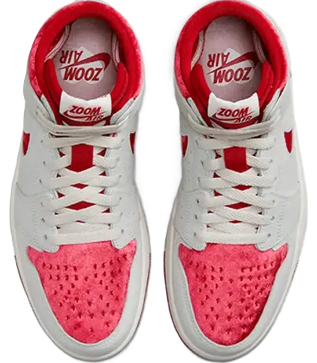 Nike Air Jordan 1 Zoom Air MİD Sneaker Hakiki Deri Bilekli Spor Ayakkabı Gri Kırmızı