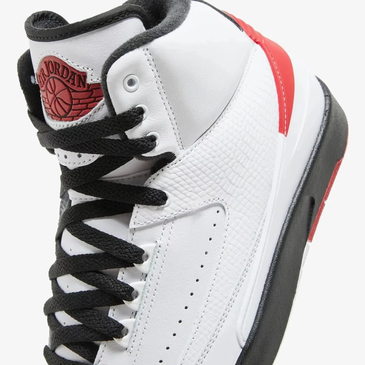 Nike Air Jordan 2 Retro Chicago Leather Unisex Sneaker Hakiki Deri Bilekli Günlük Spor Ayakkabı Beyaz Kırmızı Siyah