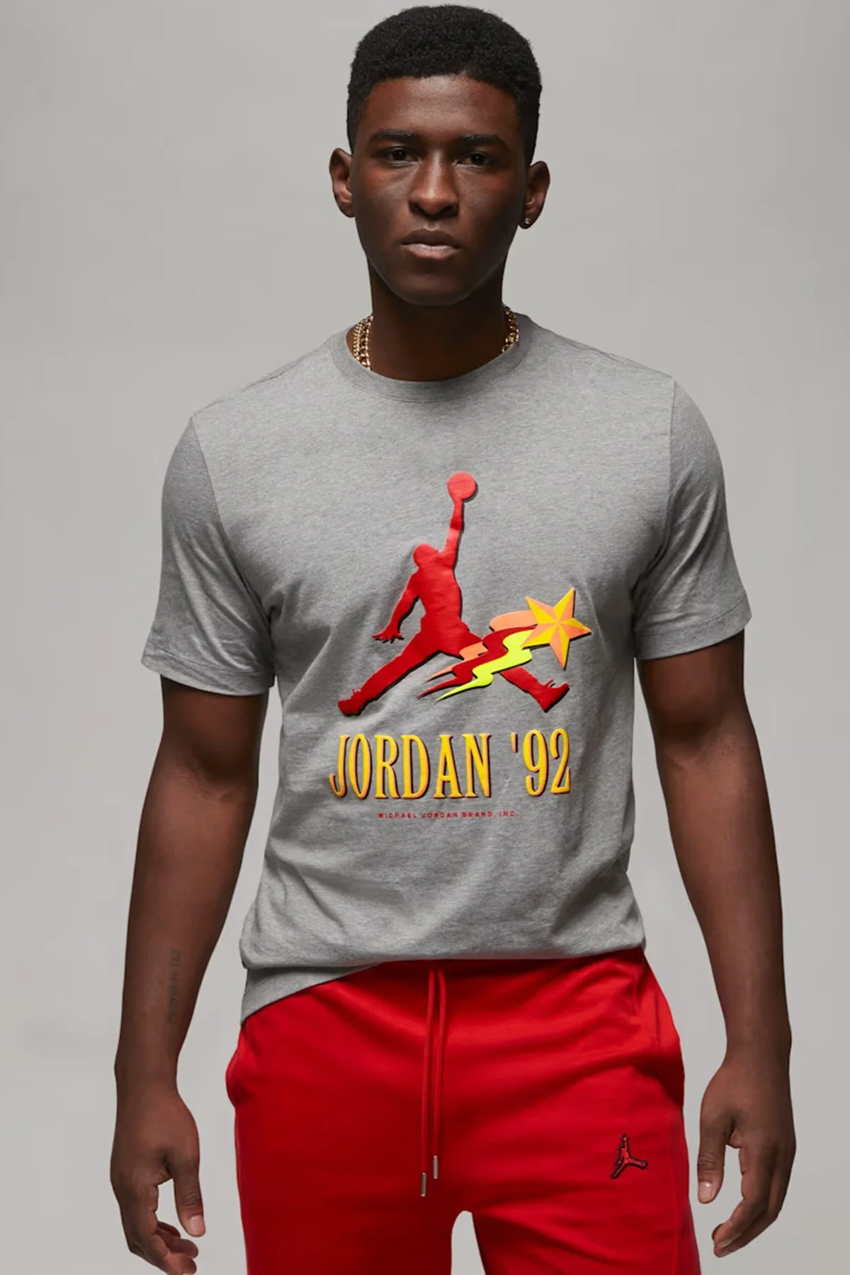 Nike Air Jordan Graphic SS Crew Grafik Baskılı Erkek Tişört Gri Fiyatı, Yorumları ve Özellikleri
