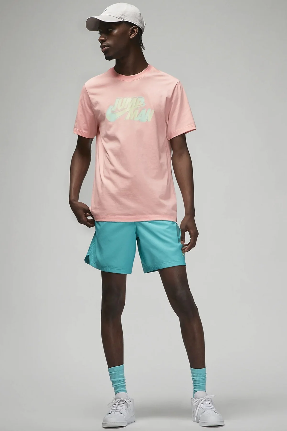 Nike Air Jordan Jumpman SS Crew Mens  Erkek Günlük Tişört Pembe