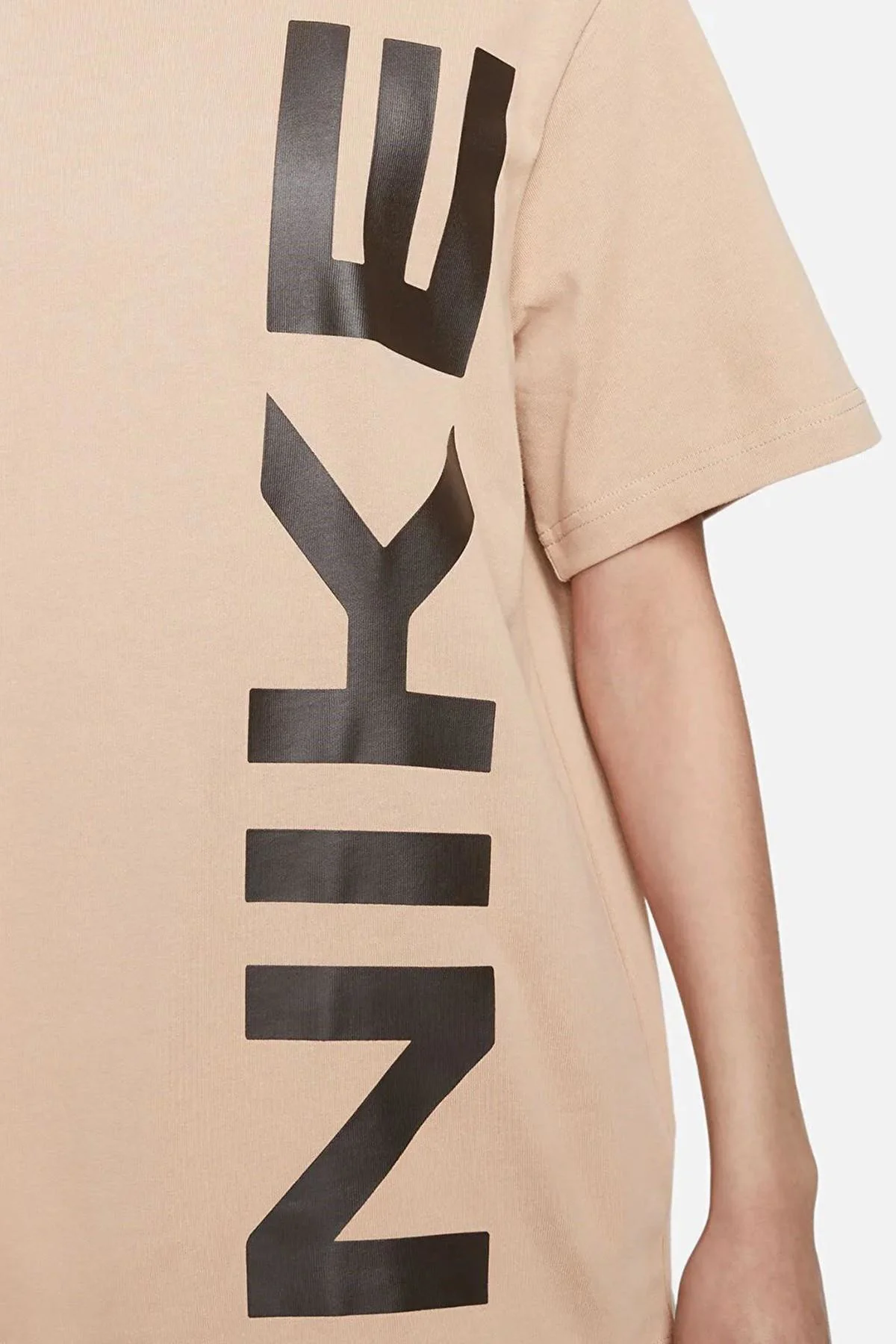 Nike Air Sportswear Tee Loose Ft Kadın Büyük Beden %100 Pamuk Tişört Açık Kahve