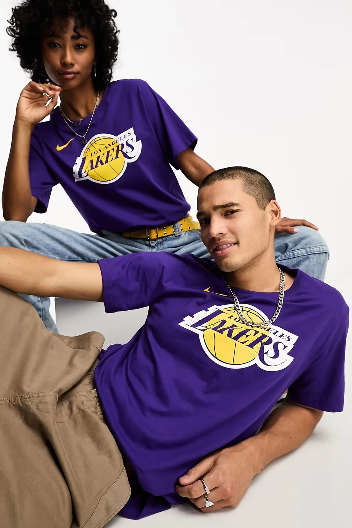 Nike Basketball NBA LA Lakers Unisex Team Logo Graphic T-shirt Unisex Pamuklu Tişört Mor Nike Basketball NBA LA Lakers Unisex Team Logo Graphic T-shirt Unisex Pamuklu Tişört Mor