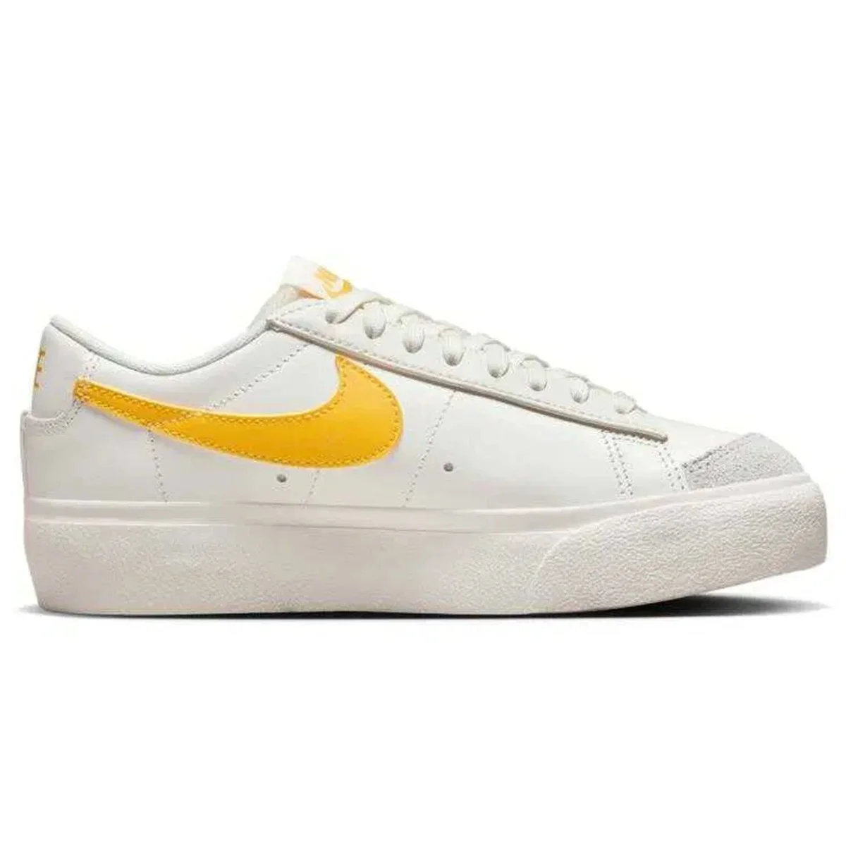 Nike Blazer Platform Leather Unisex Sneaker Hakiki Deri Beyaz-Sarı Günlük Spor Ayakkabı 3cm Fiyatı, Yorumları ve Özellikleri