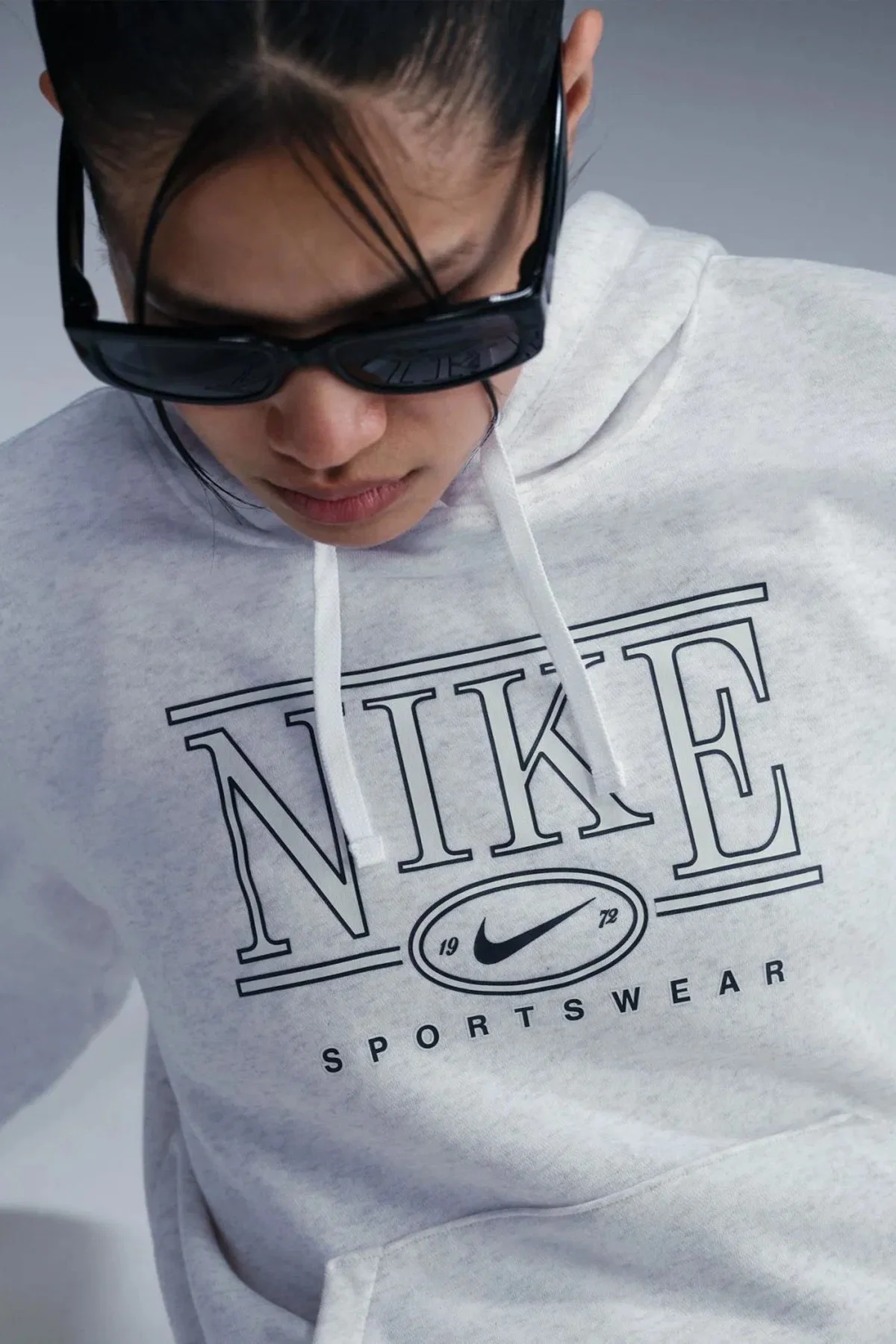Nike Club Fleece GX Hoodie Women Sweatshirt Kapüşonlu Kadın Kazak Kirli Beyaz