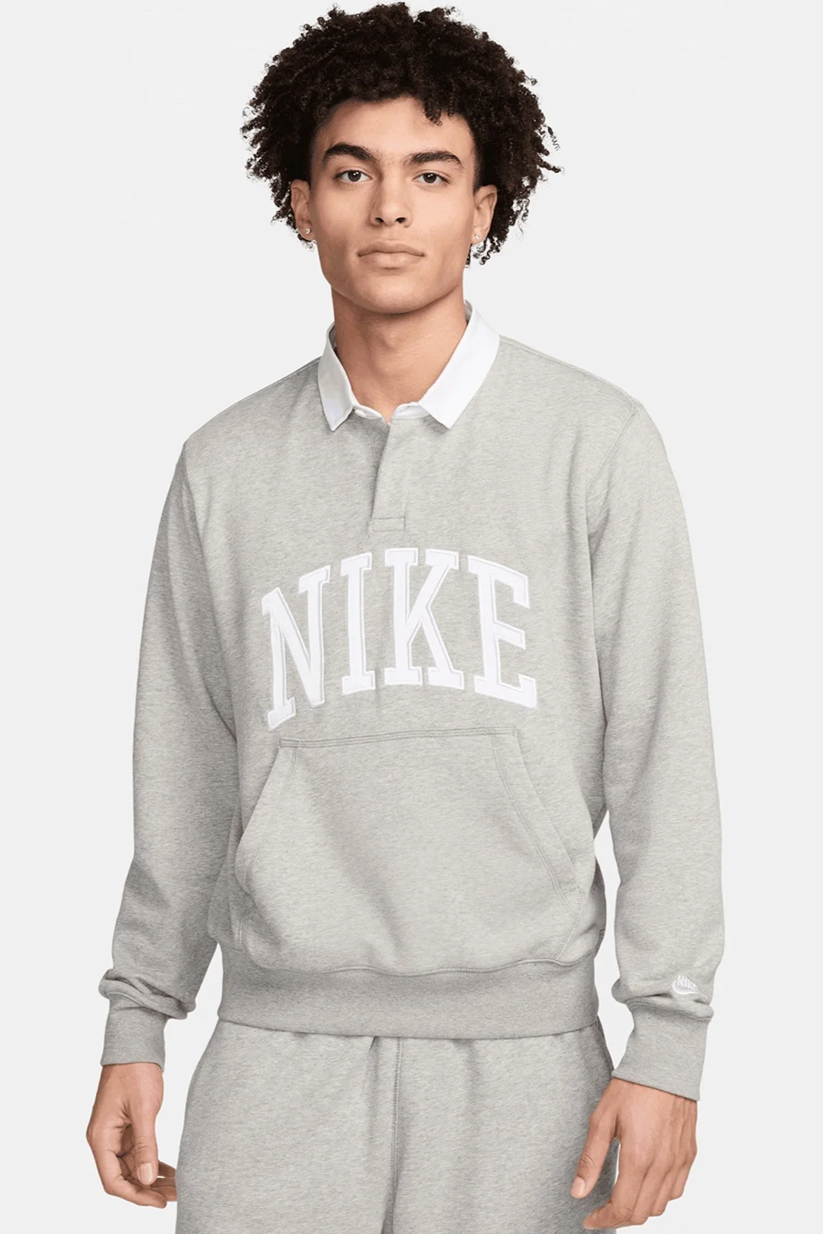 Nike Clup Fleece Long-Sleeve Fleece Polo Mens Sweatshirt Erkek Pamuklu Polo Yaka Sweatshirt Gri Fiyatı, Yorumları ve Özellikleri