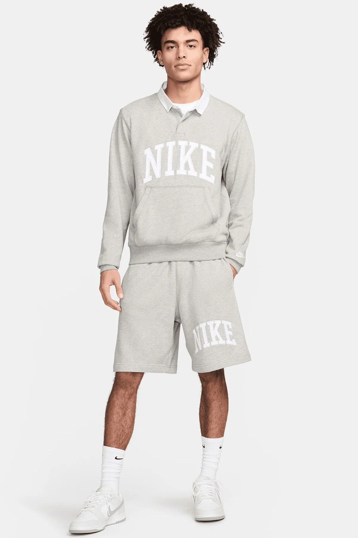 Nike Clup Fleece Long-Sleeve Fleece Polo Mens Sweatshirt Erkek Pamuklu Polo Yaka Sweatshirt Gri Fiyatı, Yorumları ve Özellikleri