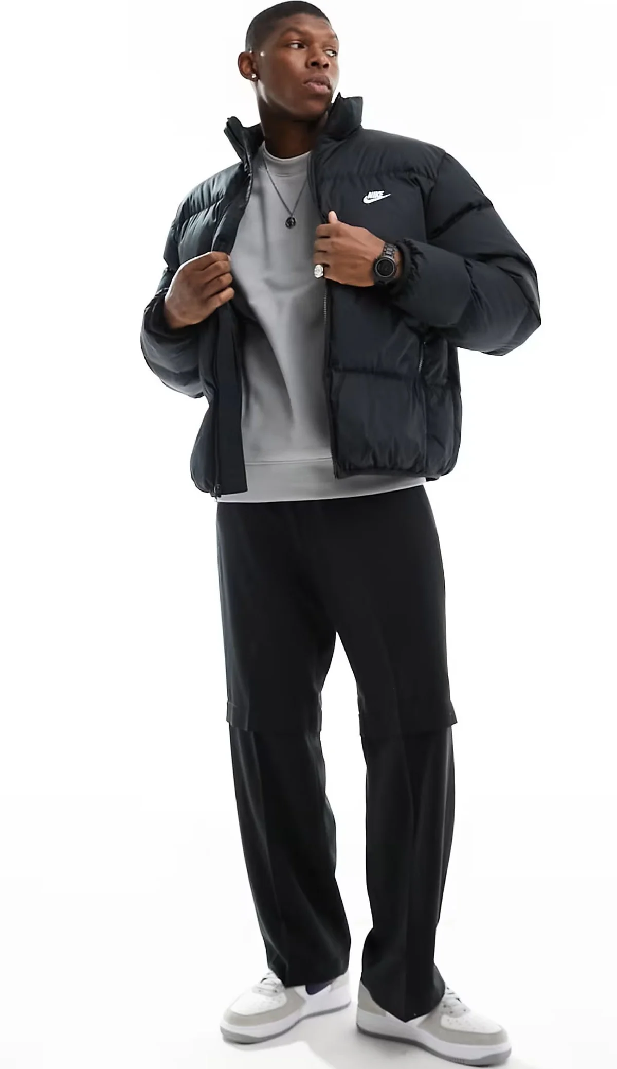 Nike Clup Puffer Synthetic Fill Full Zip Loose Fit Men's Jacket Erkek Bol Kesim Suitici Mont Siyah Nike Clup Puffer Synthetic Fill Full Zip Loose Fit Men's Jacket Erkek Bol Kesim Suitici Mont Siyah