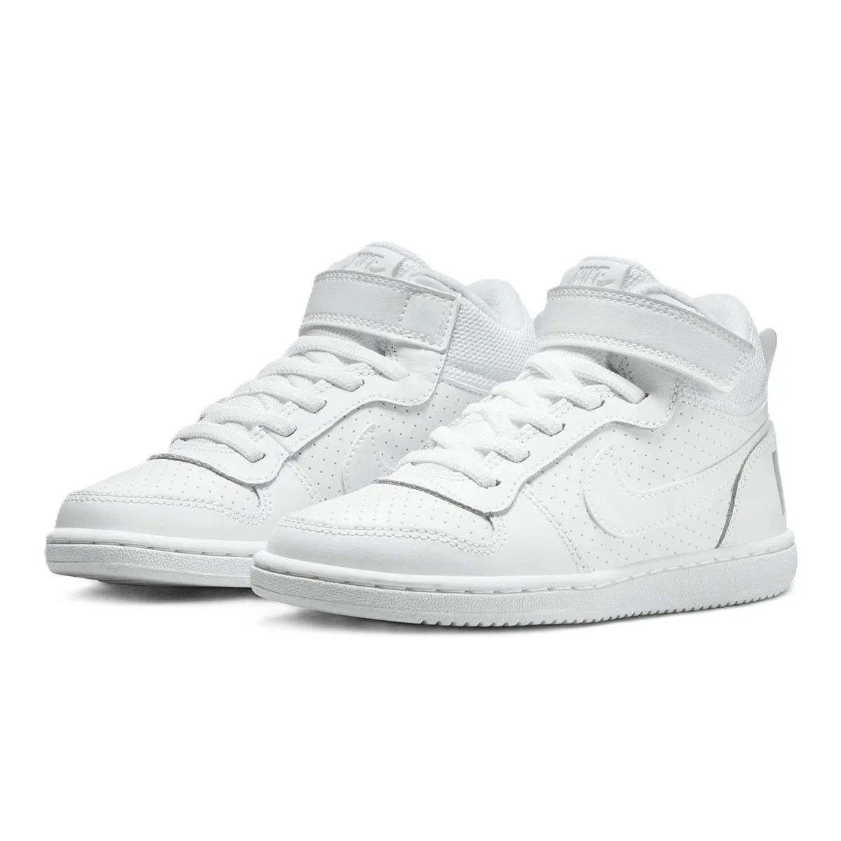 Nike Court Borough Mid  Leather Sneaker Hakiki Deri Bilekli  Lastik ipli Bantlı Unisex Spor Ayakkabı Beyaz