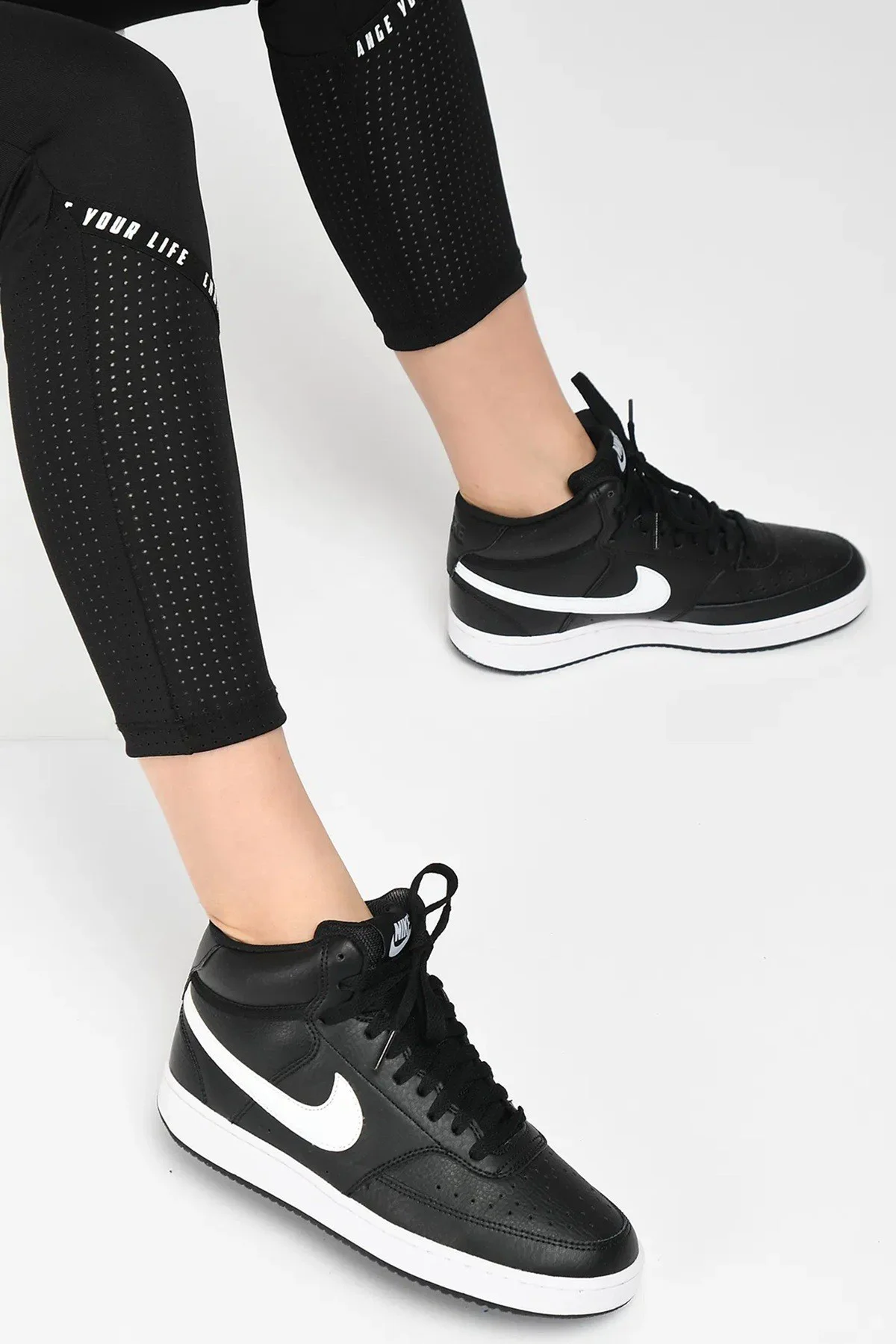 Nike Court Vision Mid Leather Womens Sneaker Hakiki Deri Kadın Günlük Spor Ayakkabı Siyah Fiyatı, Yorumları ve Özellikleri