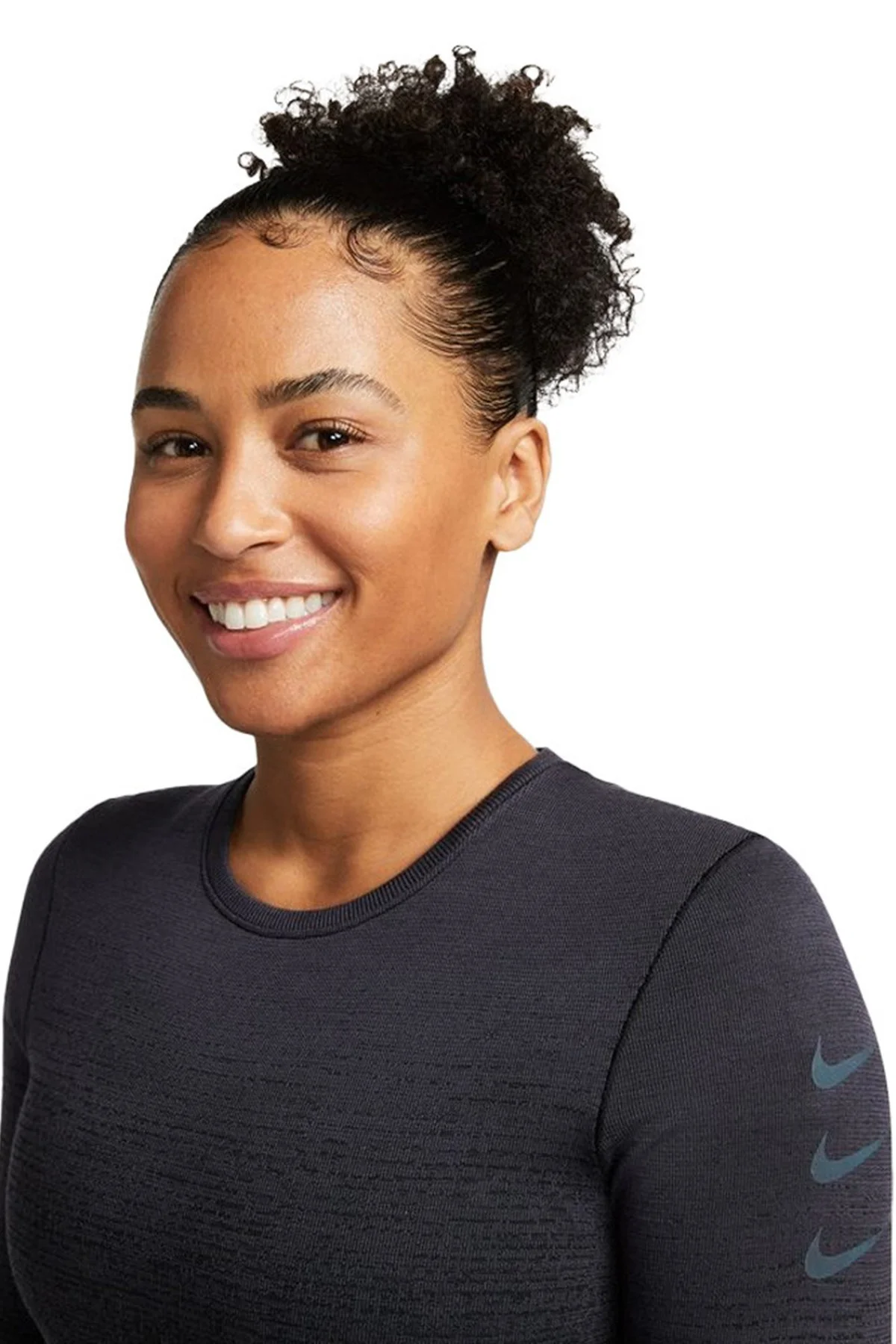 Nike Dri Fit ADV Run Division Slim Fit Running Top Kadın Slim Fit Sweatshirt Füme